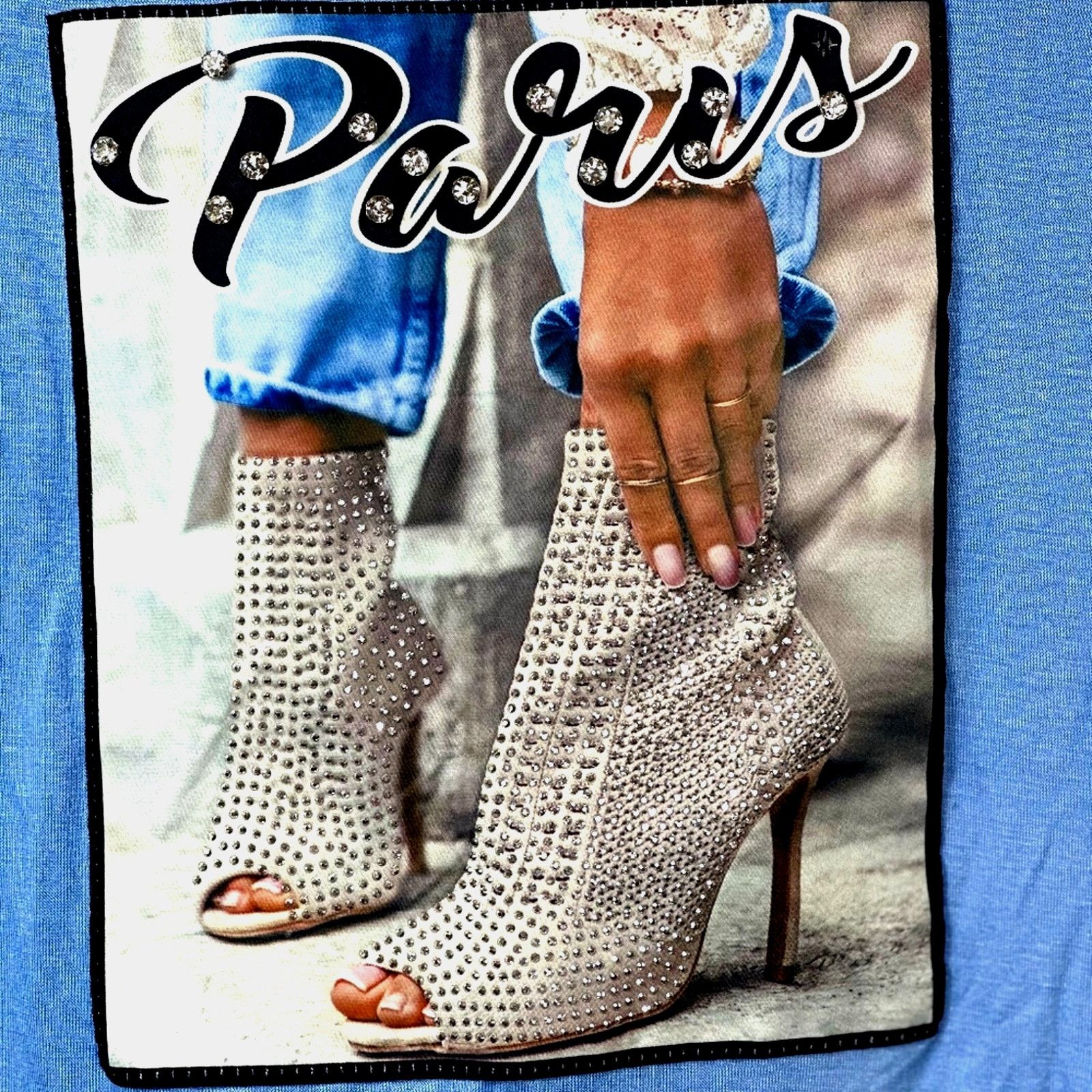 Other Studs Rhinestones Alyssa Rhinestones Studs Tee Shirt Blue XS Size XS / US 0-2 / IT 36-38 - 3 Thumbnail