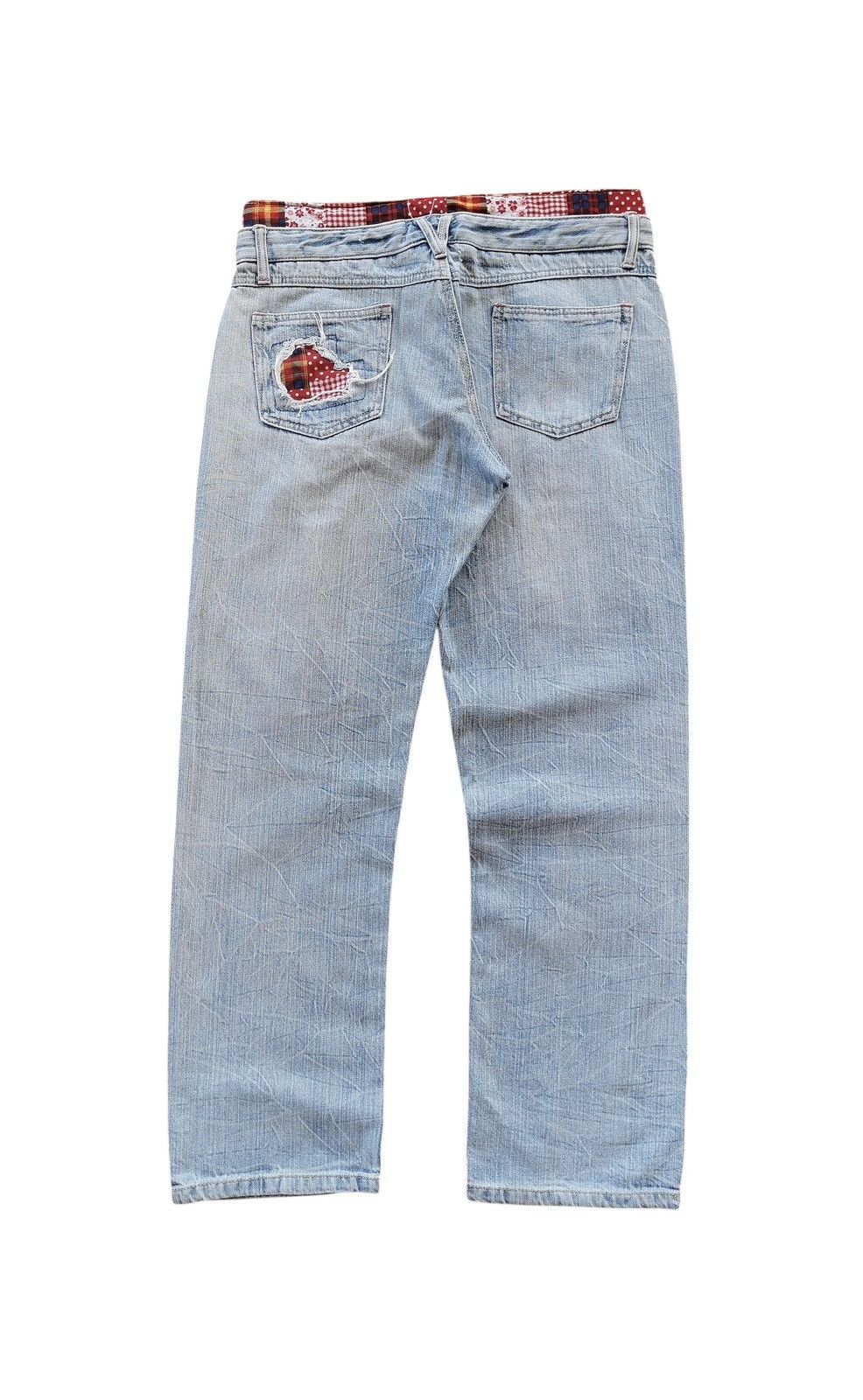 Japanese Brand Double Waist Patchwork Denim Jeans Lookalike Kapital Size US 32 / EU 48 - 7 Thumbnail
