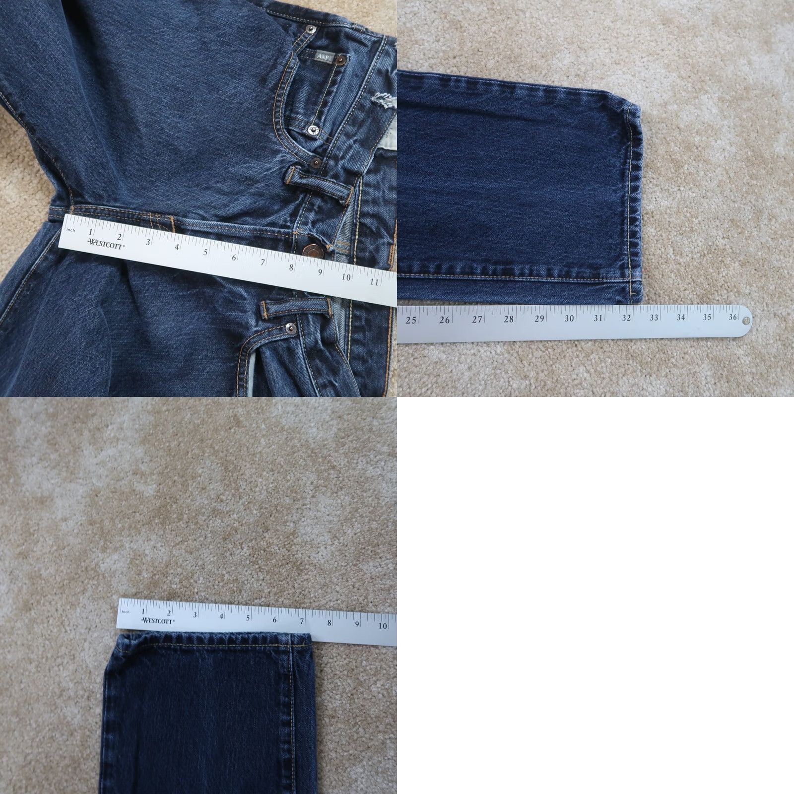 Abercrombie & Fitch VINTAGE Abercrombie & Fitch Jeans Slim Straight 31x32 Blue Denim Button Fly Mens 80s 90s Straight Jeans Size US 31 - 9 Thumbnail