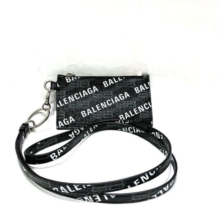 Balenciaga BALENCIAGA 594548 Coin Case Card Neck Strap Brand ...