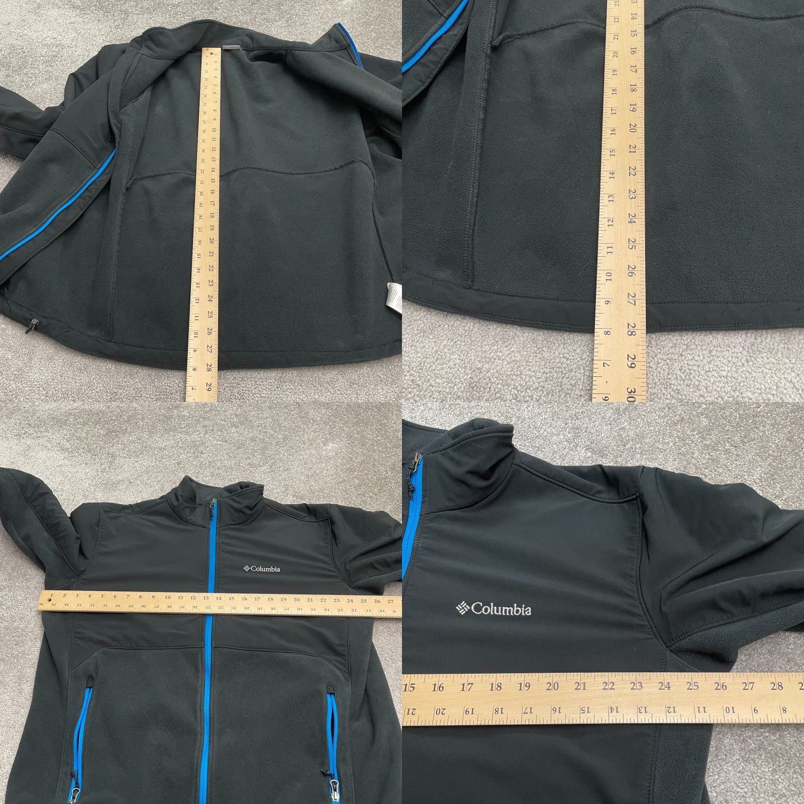 Vintage Columbia Lookout Trail Softshell Fleece Jacket Mens XL Black Blue Full Zip Hike Size US XL / EU 56 / 4 - 8 Thumbnail