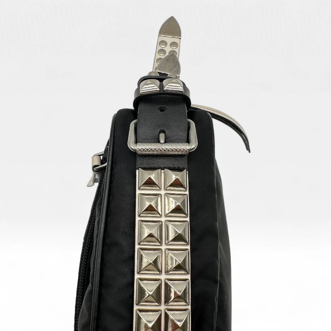 Prada Prada Shoulderbag Rockstar Studded AW18 nylon black Size ONE SIZE - 14 Thumbnail