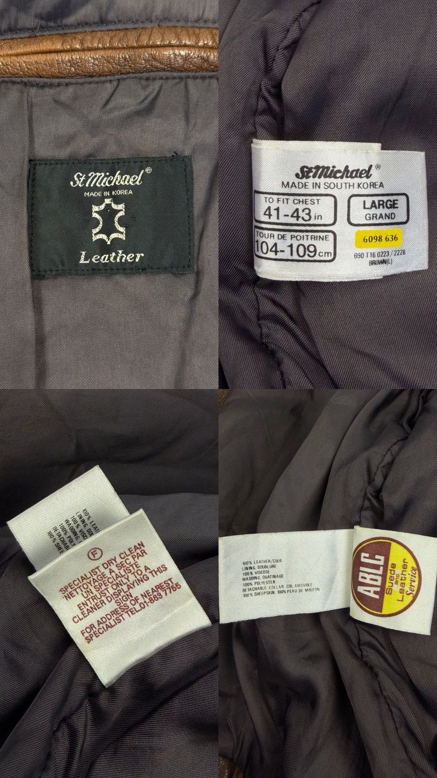 Japanese Brand St Michael Vintage Leather Aviation Bomber Jacket Japanese Size US L / EU 52-54 / 3 - 24 Thumbnail