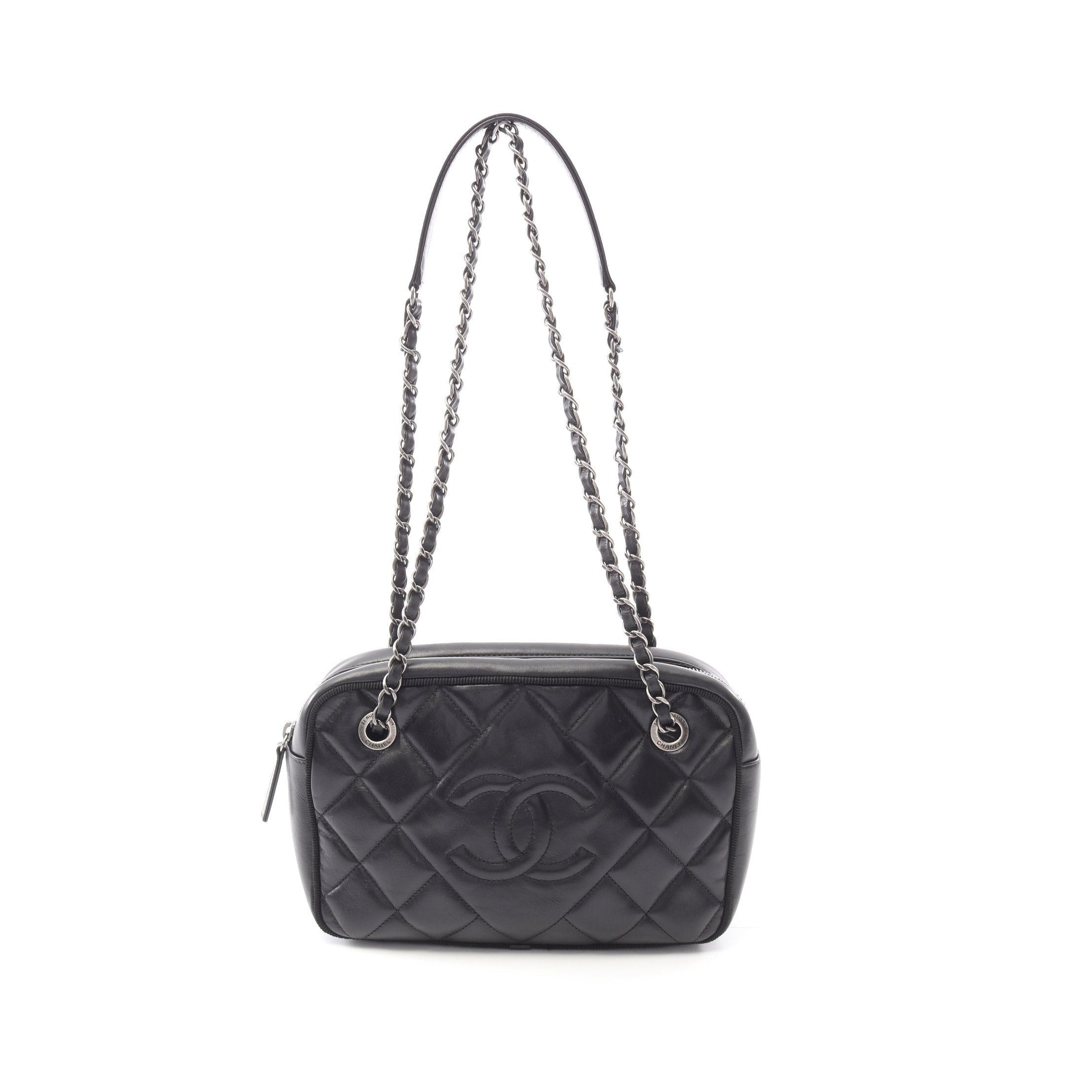 Chanel Chanel Matelasse Chain Shoulder Bag Lambskin Black Silver Hardware Size ONE SIZE - 1 Thumbnail