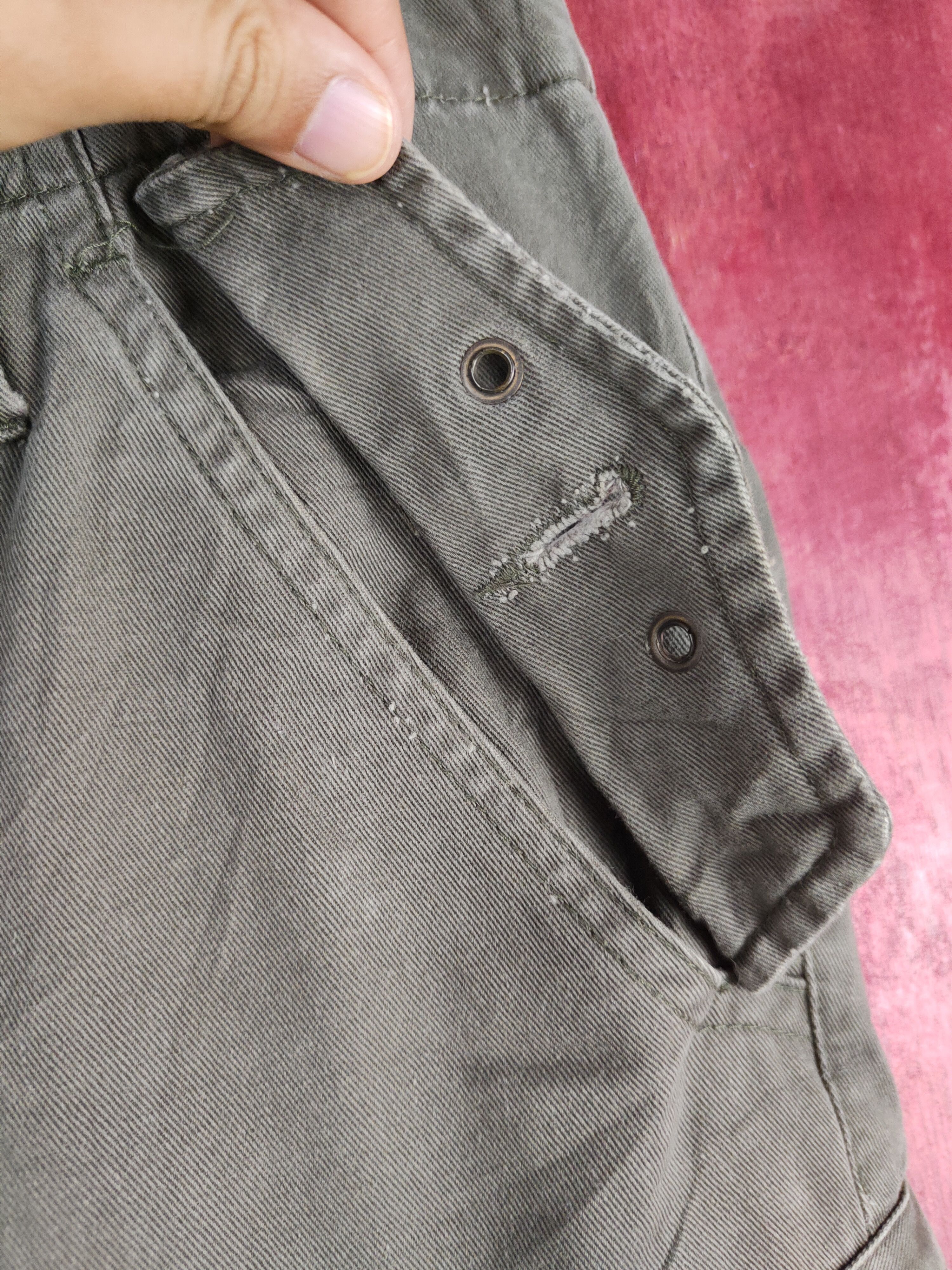 Japanese Brand Root Three Olive Multipocket Tactical Cargo Pants #S1798 Size US 30 / EU 46 - 3 Thumbnail