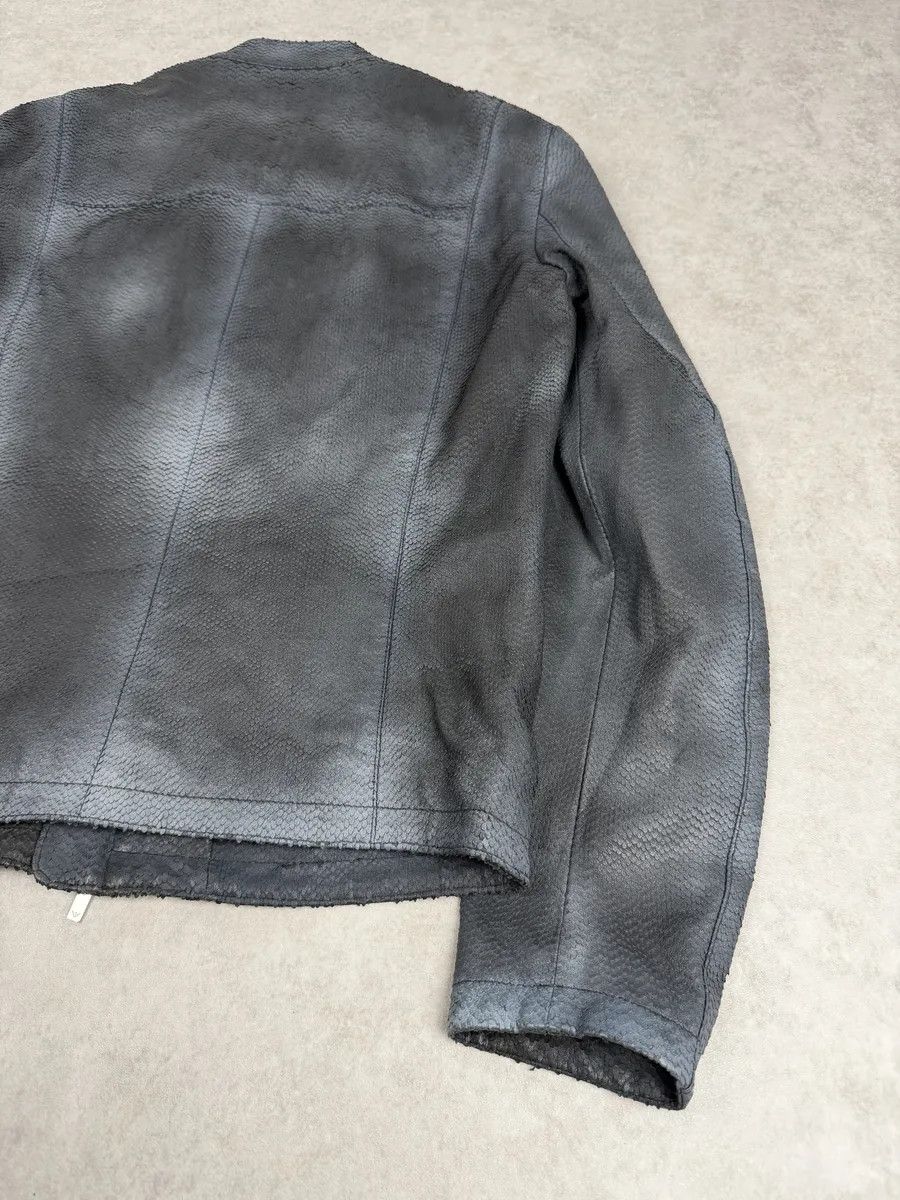 Emporio Armani SS2016 Emporio Armani Dark Blue Python Effect Leather Jacket Size US M / EU 48-50 / 2 - 5 Thumbnail
