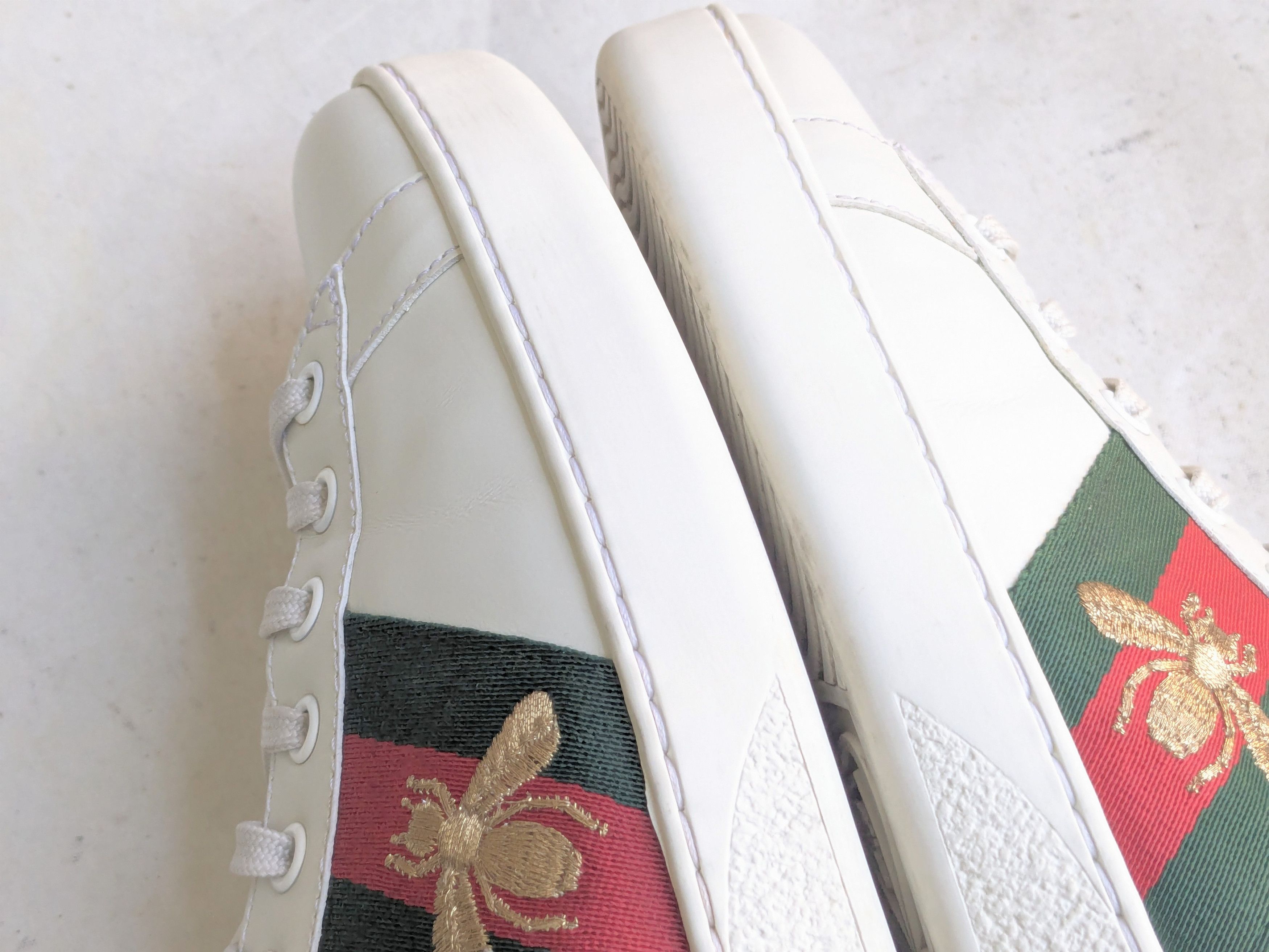 Gucci Gucci Ace Sneakers White 10 Bee Low Tops 429446 Size US 10 / EU 43 - 11 Thumbnail