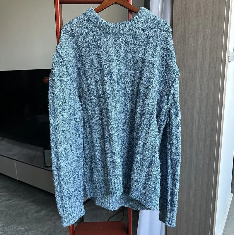 Maison Margiela Maison Margiela Blue Cotton Blend Pullover Sweater 0089 Size US M / EU 48-50 / 2 - 1 Thumbnail