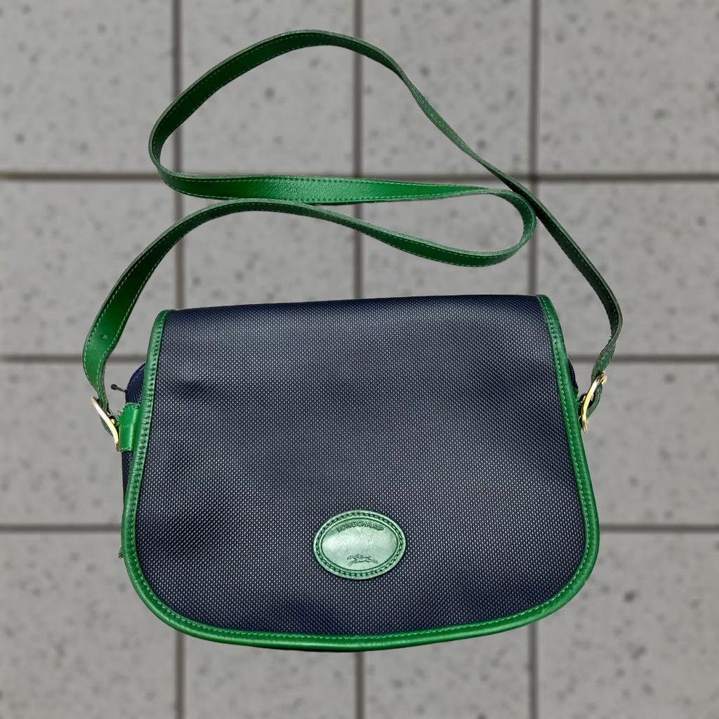 Longchamp VINTAGE Longchamp Crossbody Bag Women’s Shoulder Leather Resina Green Blue Size ONE SIZE - 1 Thumbnail