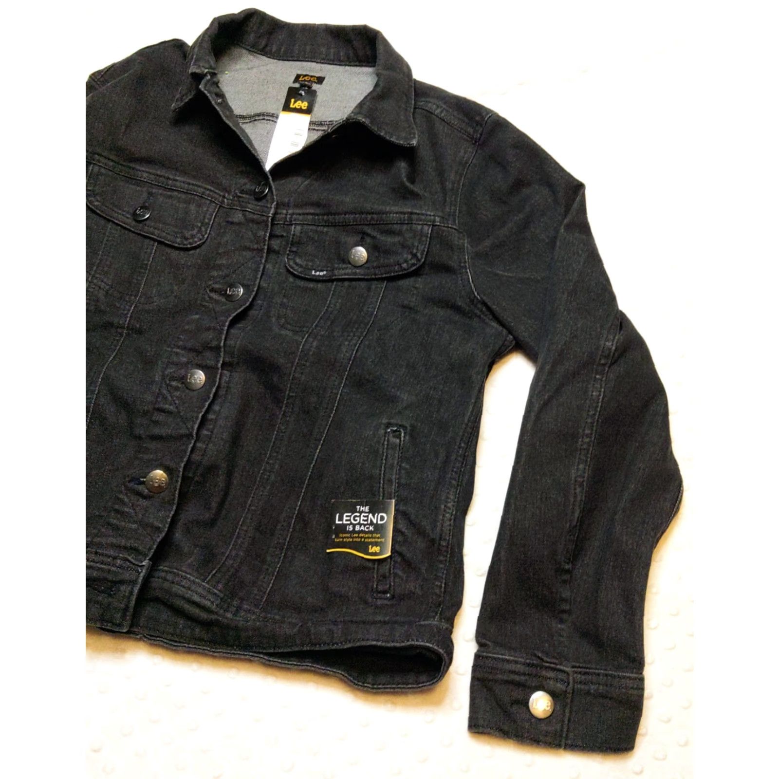 Lee Lee Denim Jacket Black Stretch Regular Fit L Womens Legendary Style Jacket Size L / US 10 / IT 46 - 2 Thumbnail