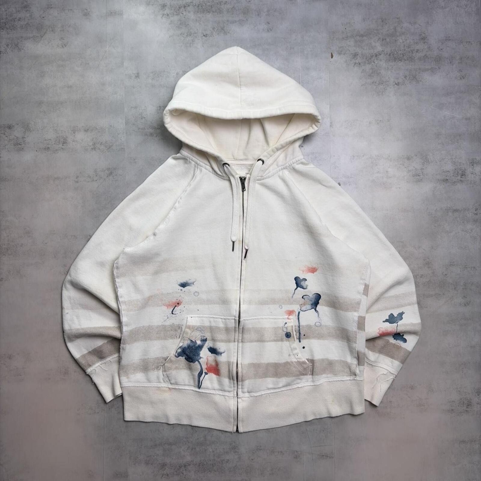 Other Y2K White GRG Grunge Floral Gothic Skater Zip Up Hoodie Size M / US 6-8 / IT 42-44 - 1 Thumbnail