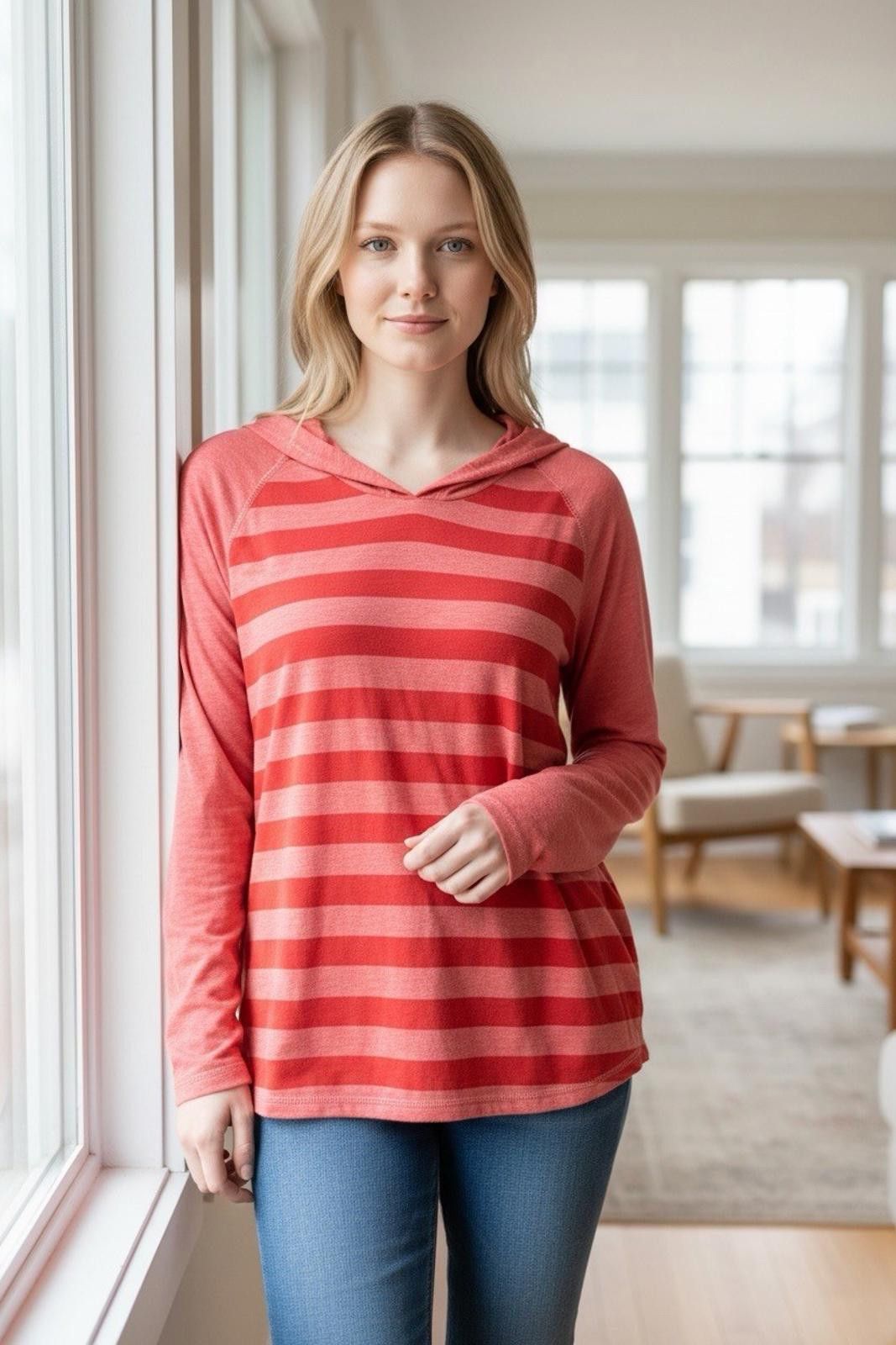 Other NWT Y2K Kavio! Womens M Hooded TSHIRT Stripes Size M / US 6-8 / IT 42-44 - 3 Thumbnail