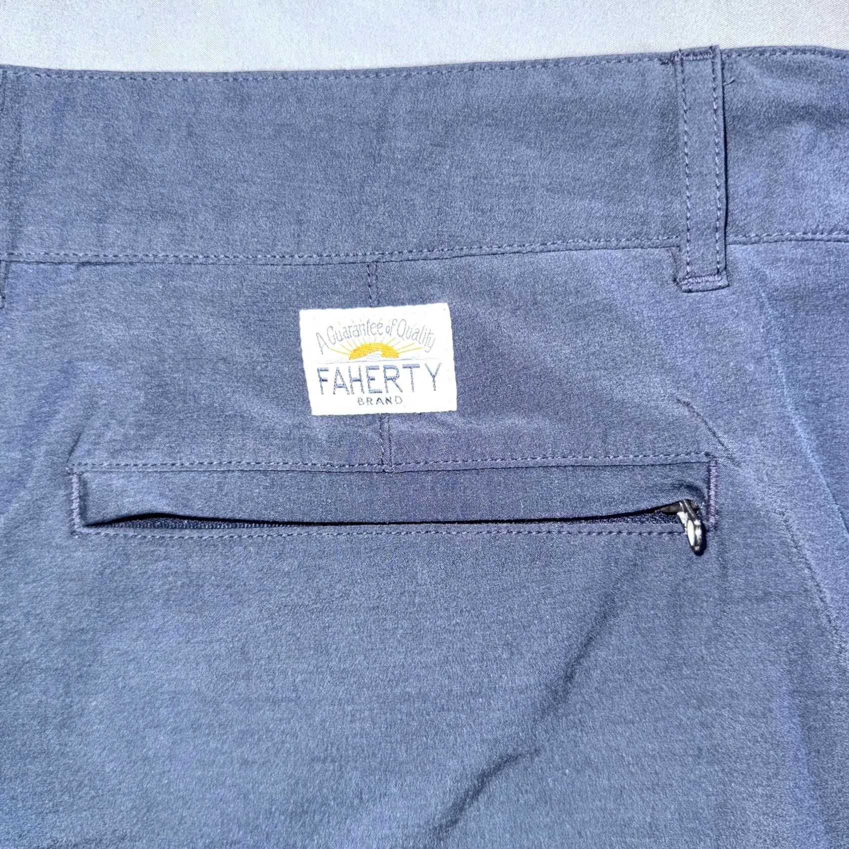 Faherty Faherty Shorts Mens 36 Blue All Day Drawstring Chino Stretch Casual Summer Size US 36 / EU 52 - 6 Thumbnail