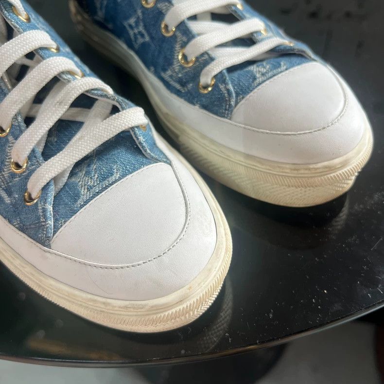 Louis Vuitton Louis Vuitton Denim Blue High Top Board Shoes Size US 6 / IT 36 - 5 Thumbnail