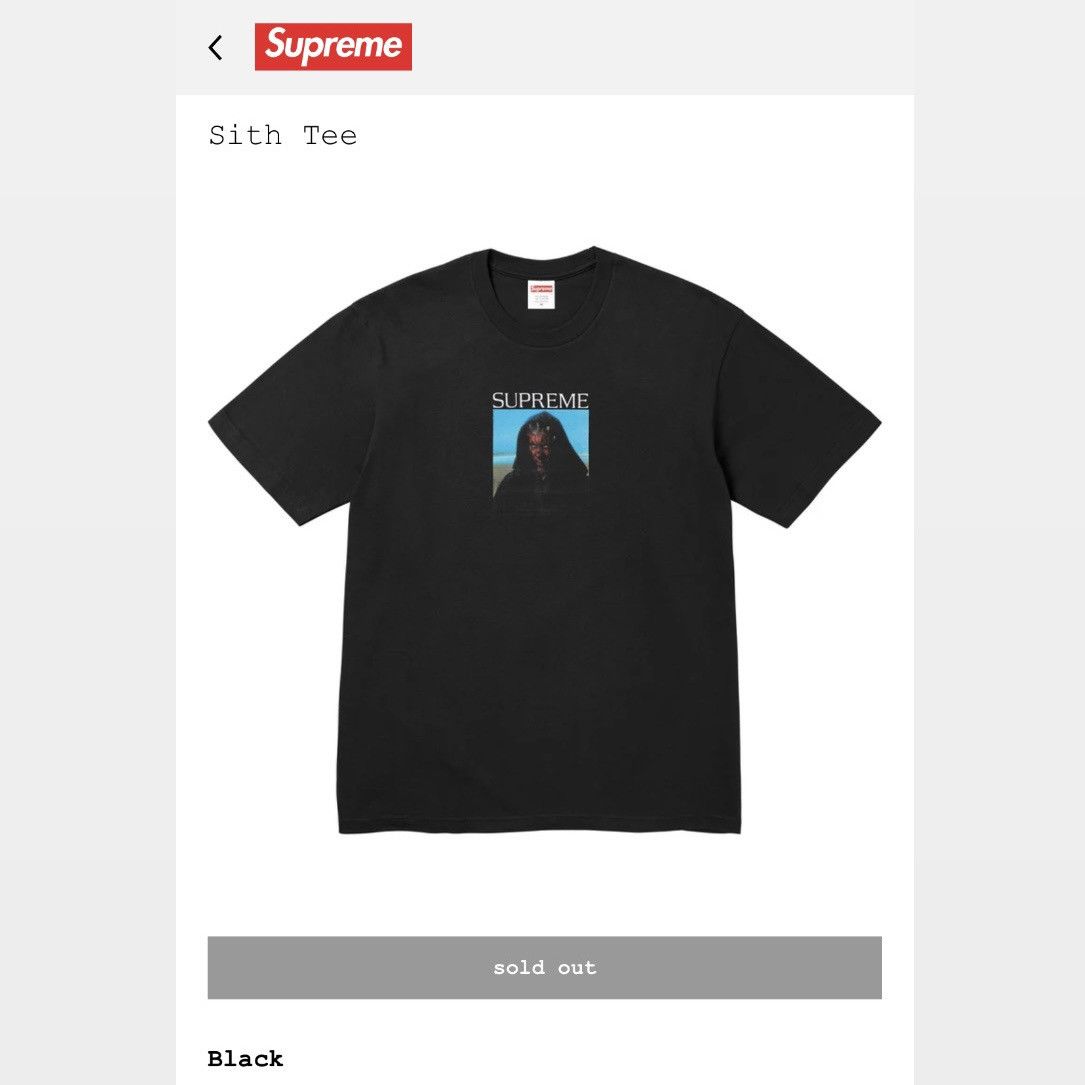 Supreme Sith Tee Black S Sith Tee - Shop - Supreme