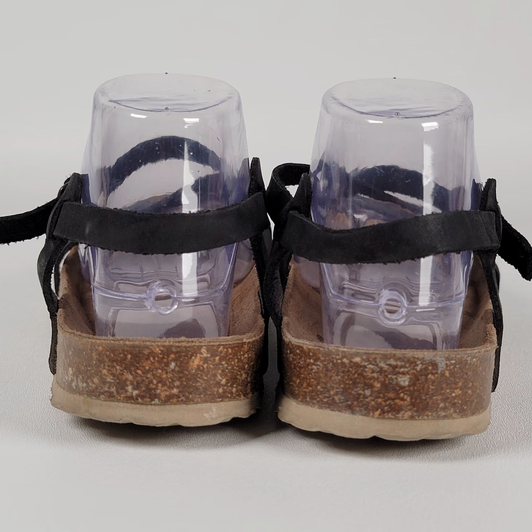 Vintage Musse & Cloud Zucebra Leather Sandals Women 9 Black Flat Strappy Buckle Cork Insole Size US 9 / IT 39 - 5 Thumbnail