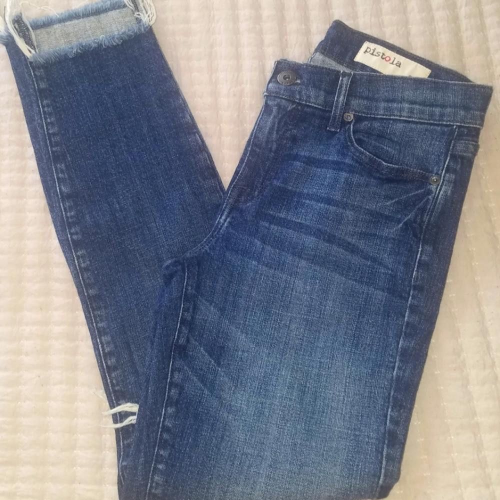 Designer Pistola Distressed Jean's Size 27 Size 27" / US 4 / IT 40 - 1 Thumbnail