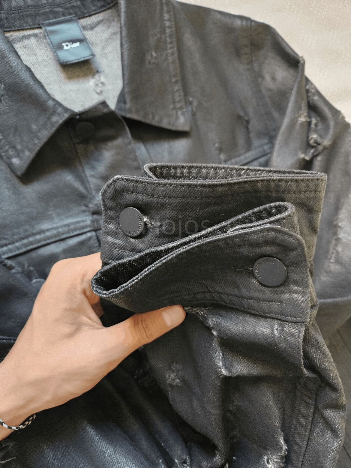 Sz 44 Dior Homme 04SS By Hedi Waxed Distressed Denim Jacket