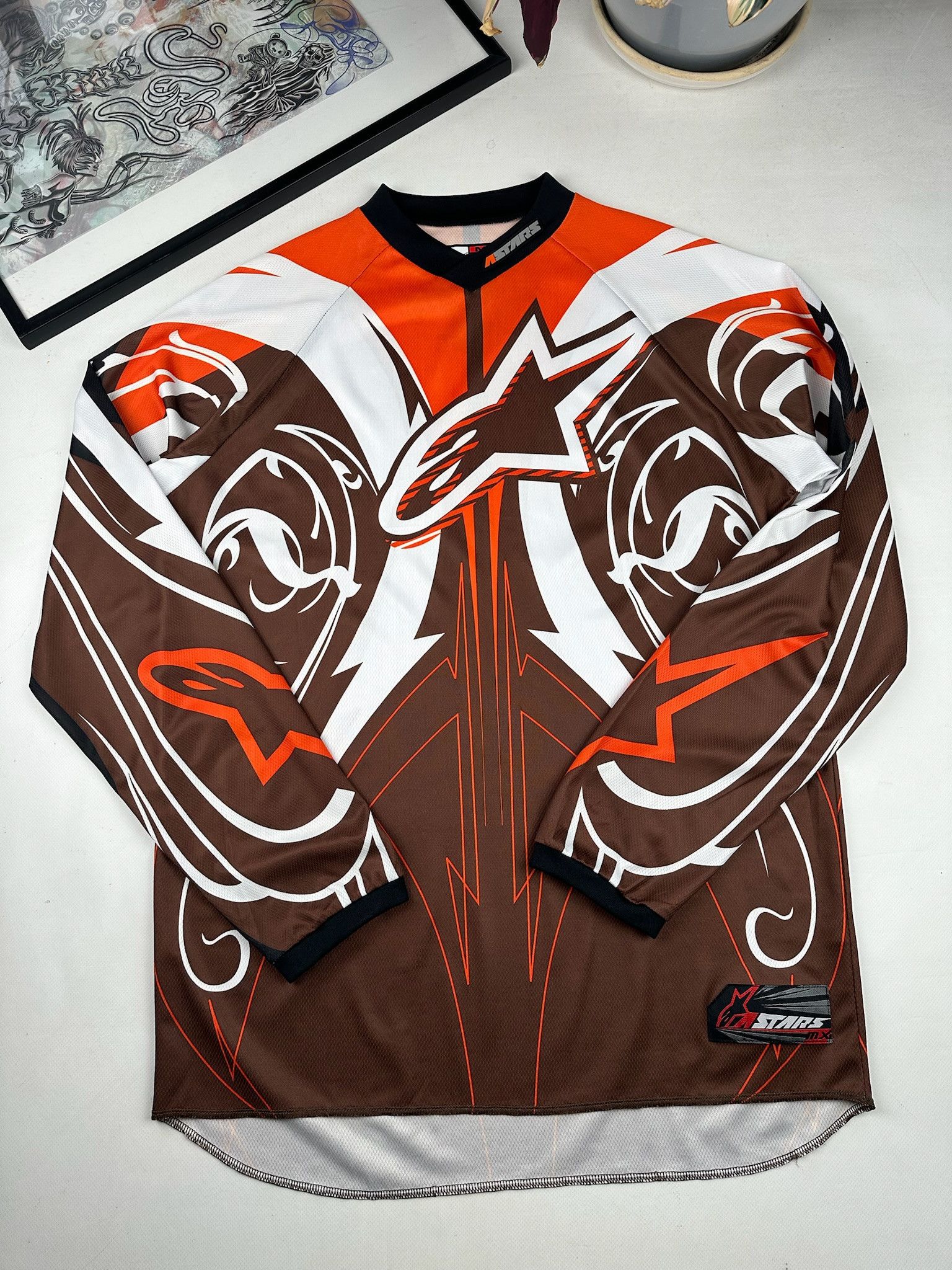Fox Racing 90's Alpinestars Racing Jersey Shirt Motorsport Size US M / EU 48-50 / 2 - 3 Thumbnail