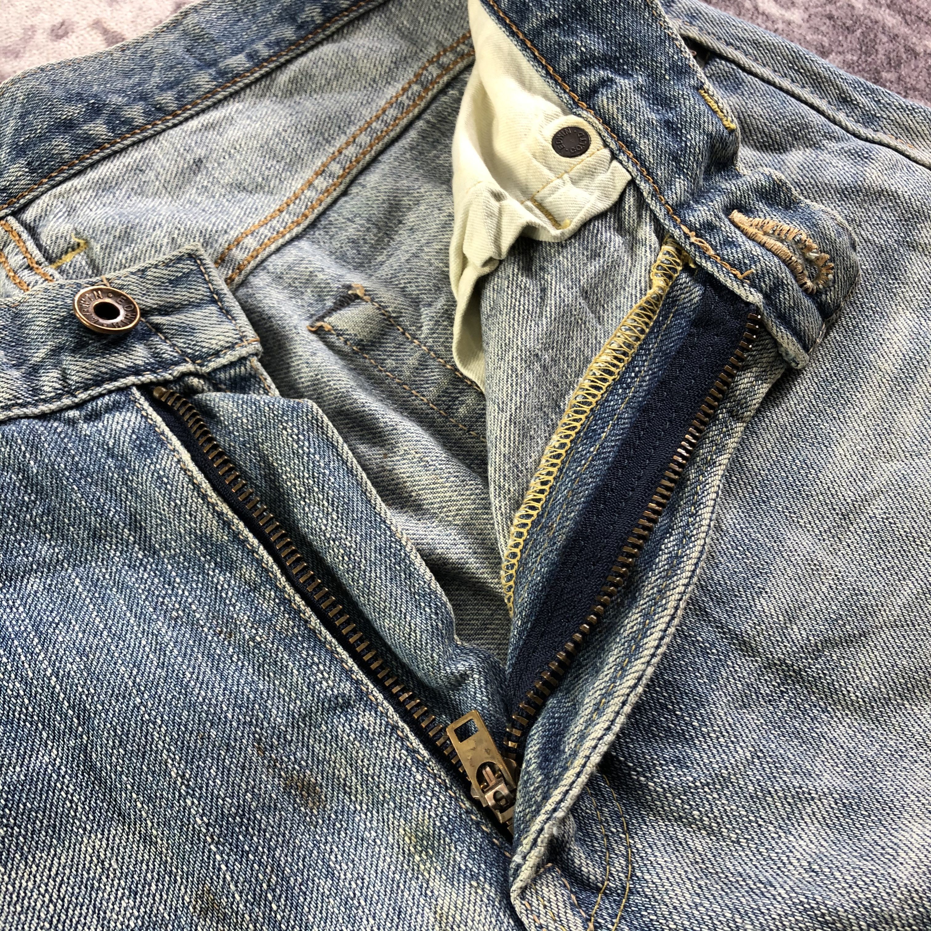 Edwin Vintage Blue Wash Edwin 505 Selvedge Jeans-JM3694 Size US 33 - 7 Thumbnail