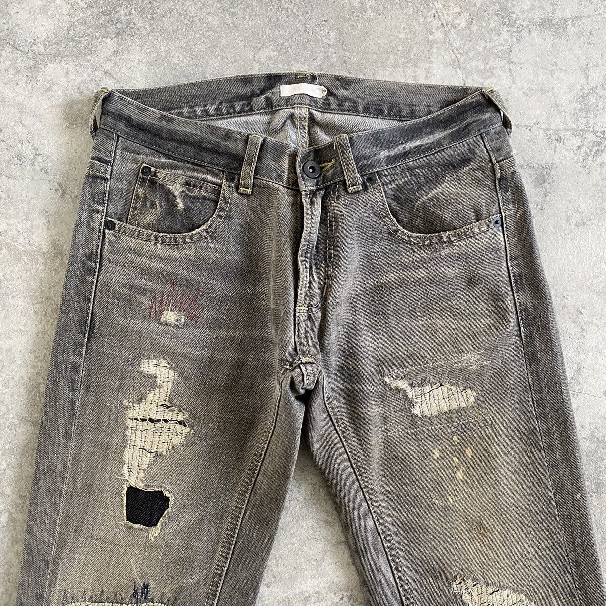Japanese Brand Vintage Vibgyor Ash Grey Reworked Repaired Jeans Size US 28 / EU 44 - 8 Thumbnail
