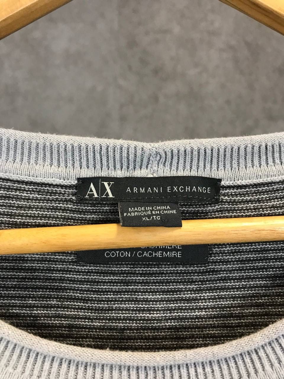 Armani Armani Exchange cashmere designer striped sweater Size US XL / EU 56 / 4 - 3 Thumbnail