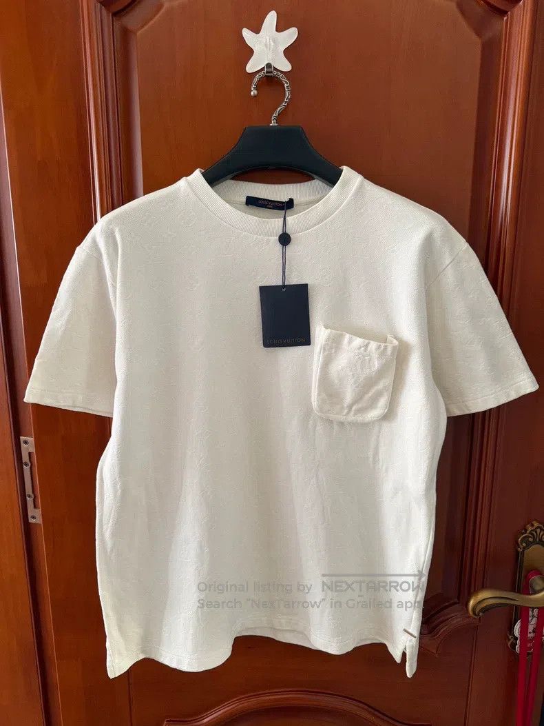 Louis Vuitton Louis Vuitton White dark stripe logo pocket short sleeve Size US L / EU 52-54 / 3 - 1 Thumbnail