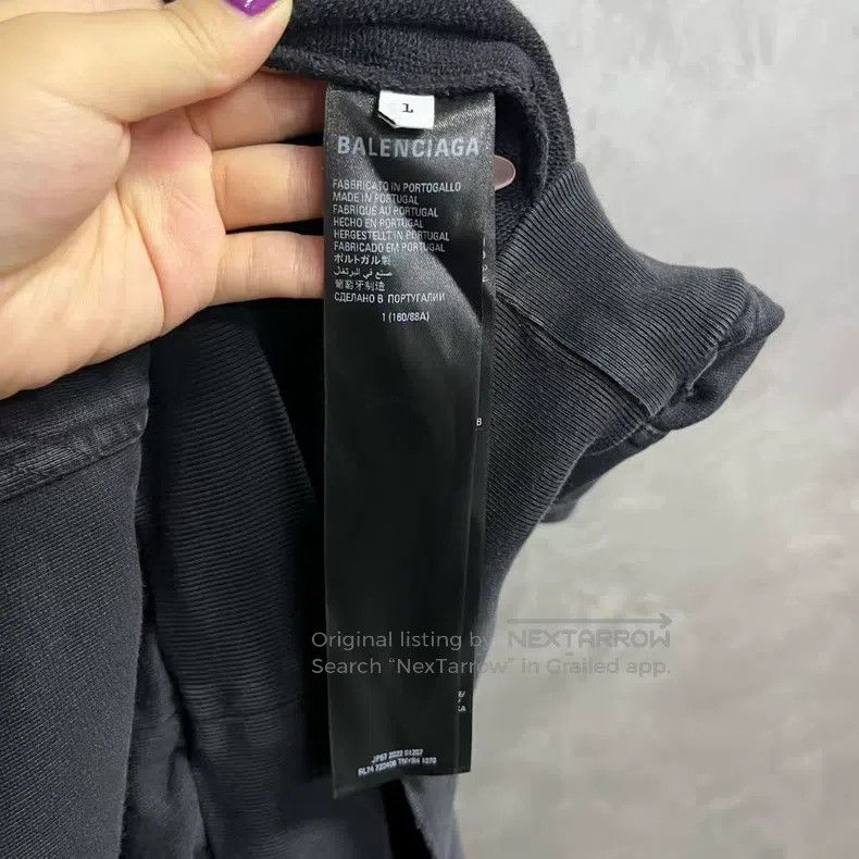 Balenciaga Balenciaga Black Logo Print Casual Hooded Sweatshirt Size US S / EU 44-46 / 1 - 5 Thumbnail