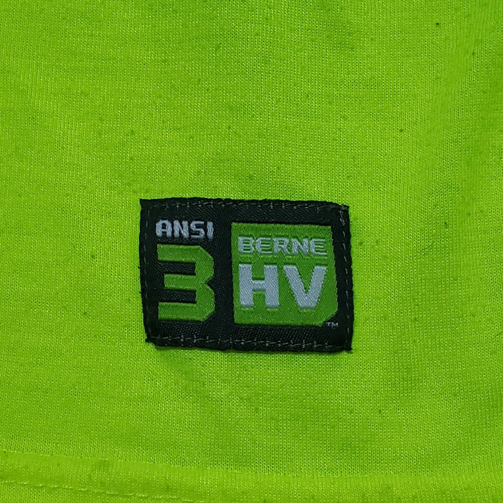 Vintage Berne HV Reflective ANSI 3 Neon Vest Striped Short Sleeve Adult Men's L Large Shirt Vest ANSI Reflective Neon Yellow Berne HV 3-Stripe Adult Men L Size US 33 - 6 Thumbnail