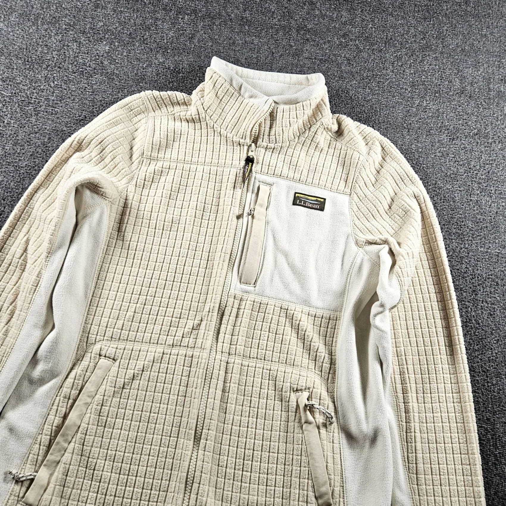Vintage LL Bean Fleece Jacket Womens M Beige Full Zip Pockets Outdoor Merch Casual Travel Size M / US 6-8 / IT 42-44 - 3 Thumbnail