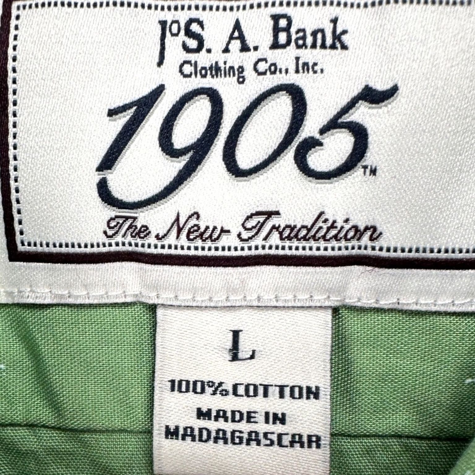Jos. A. Bank Jos. A. Bank 1905 Button-Up Shirt Geometric Short Sleeve Green Large Mens Shirt Size US L / EU 52-54 / 3 - 5 Thumbnail