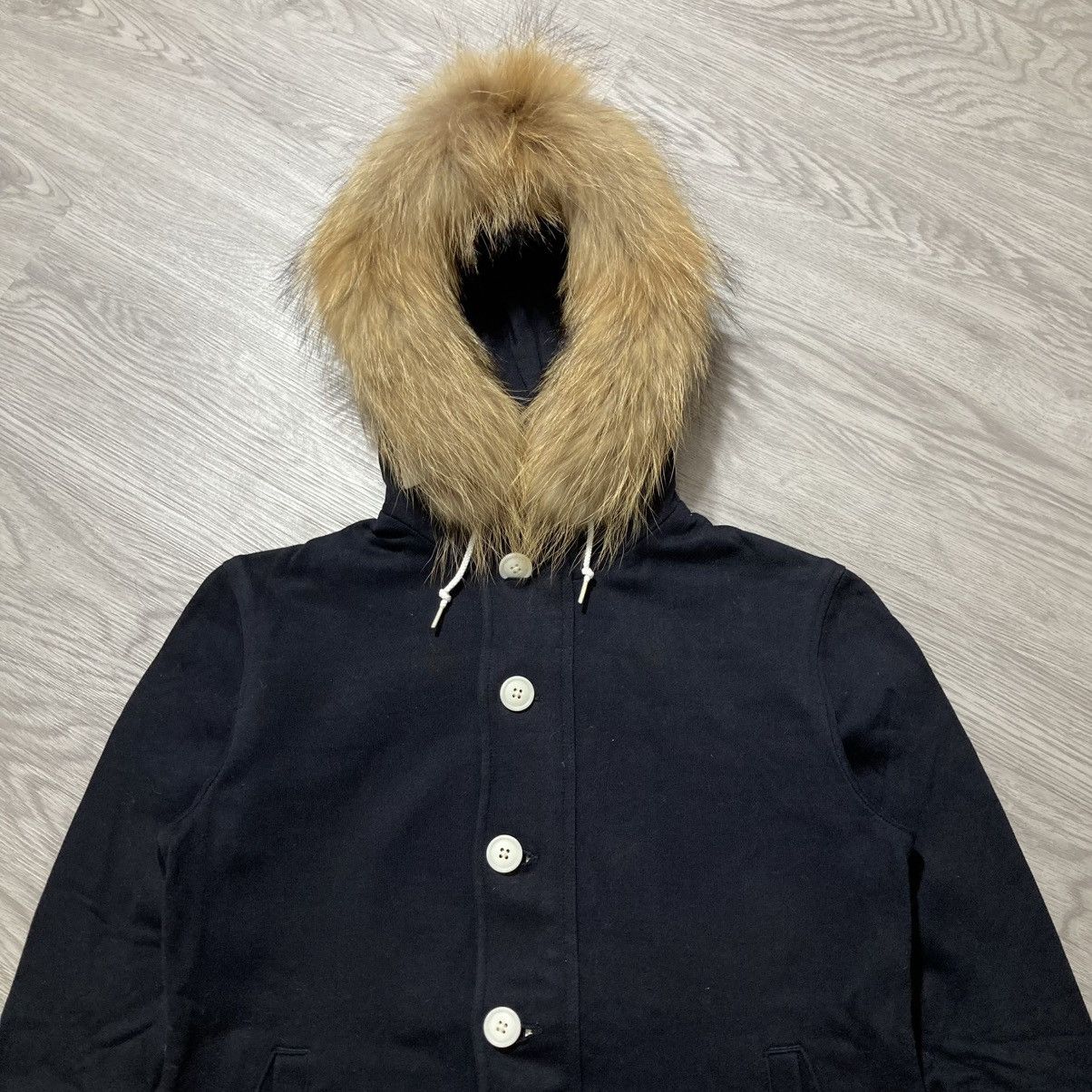 Japanese Brand 2000s Beams Japan Button/Zipper Fur Hoodie Black Lgb Size US S / EU 44-46 / 1 - 2 Thumbnail