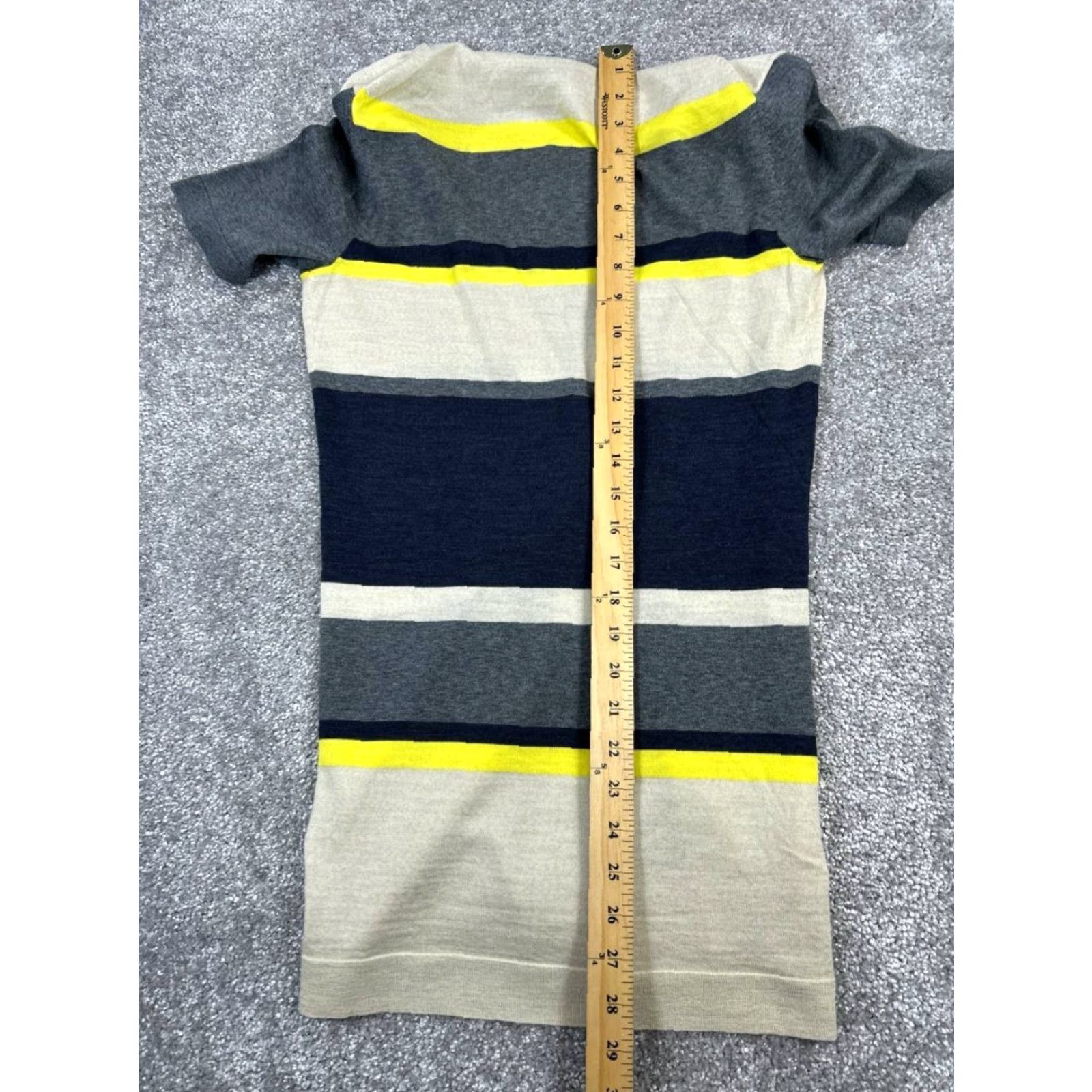 Theory VINTAGE Theory Wool Cardigan Sweater Womens Small Knit 90s Casual Brown Gray Yellow Size S / US 4 / IT 40 - 7 Thumbnail