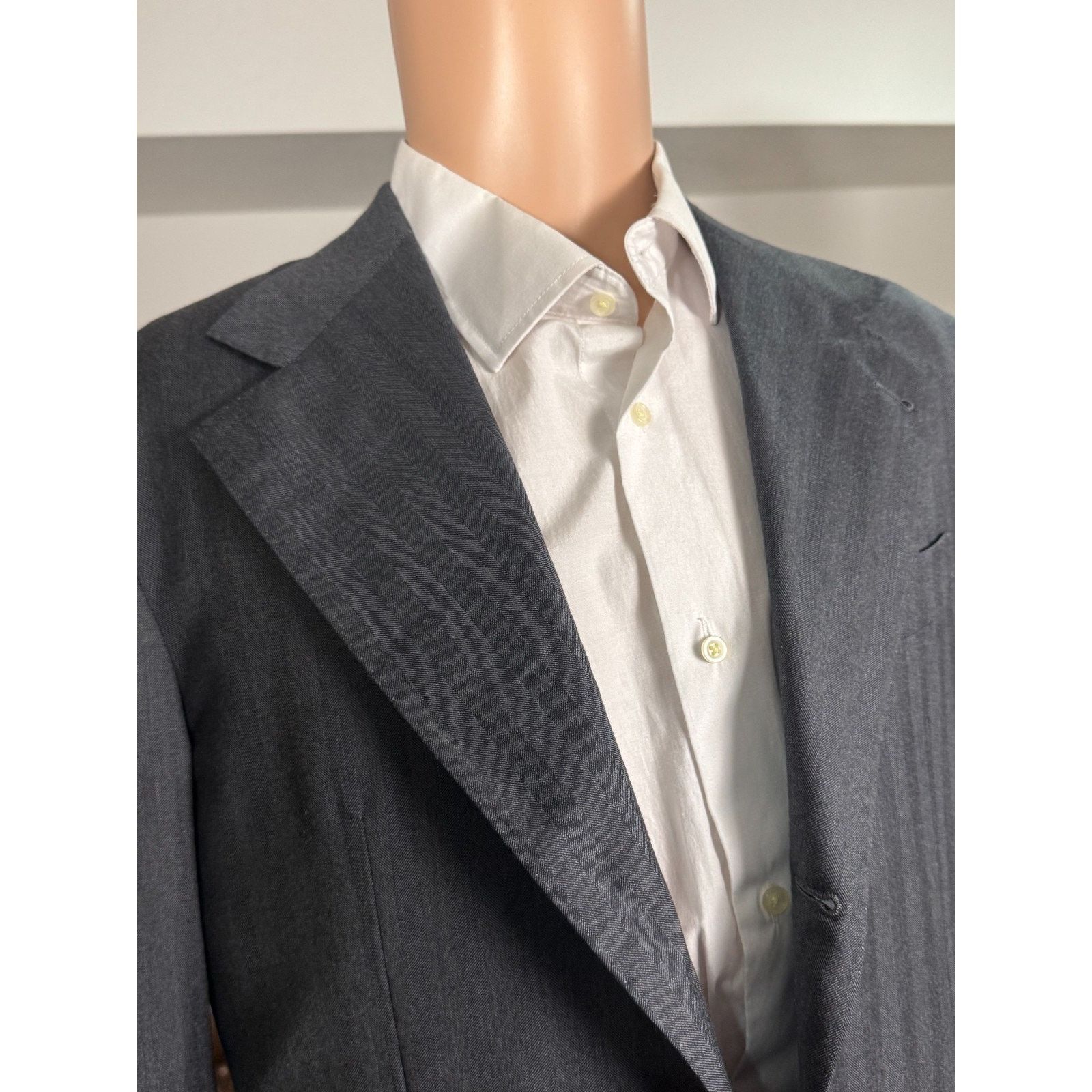 Brunello Cucinelli Brunello Cucinelli Charcoal Herringbone Suit 50EU 40R 34x28 Size 40R - 2 Thumbnail