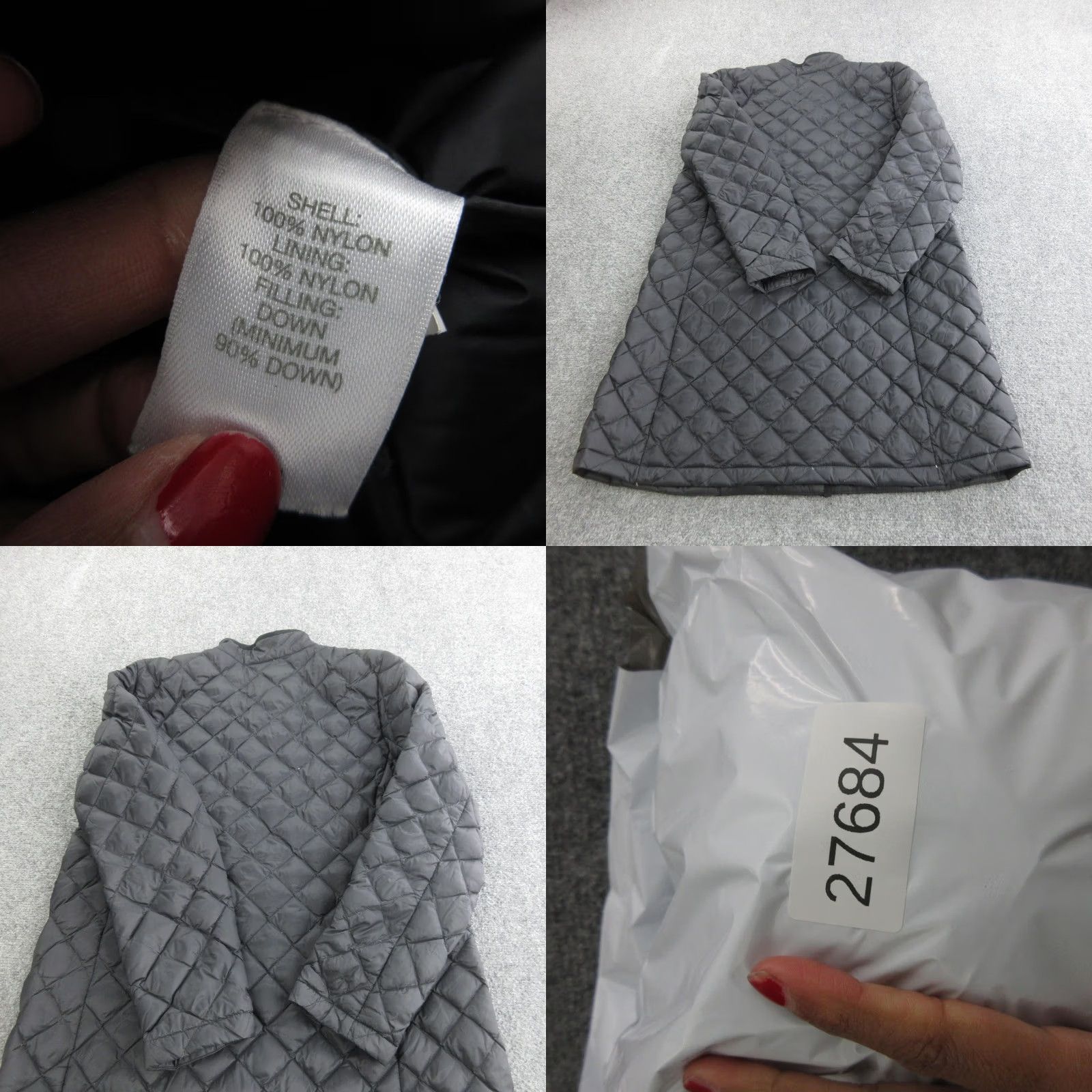 J. Jill J. Jill Coat Womens Medium Black Quilted Down Snap Front Pockets Mid Length Size M / US 6-8 / IT 42-44 - 8 Thumbnail