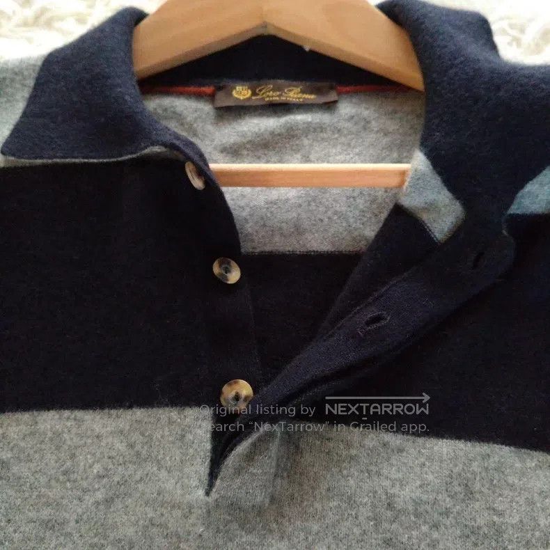 Loro Piana Loro Piana 100% cashmere striped Polo knit shirt Size US M / EU 48-50 / 2 - 4 Thumbnail