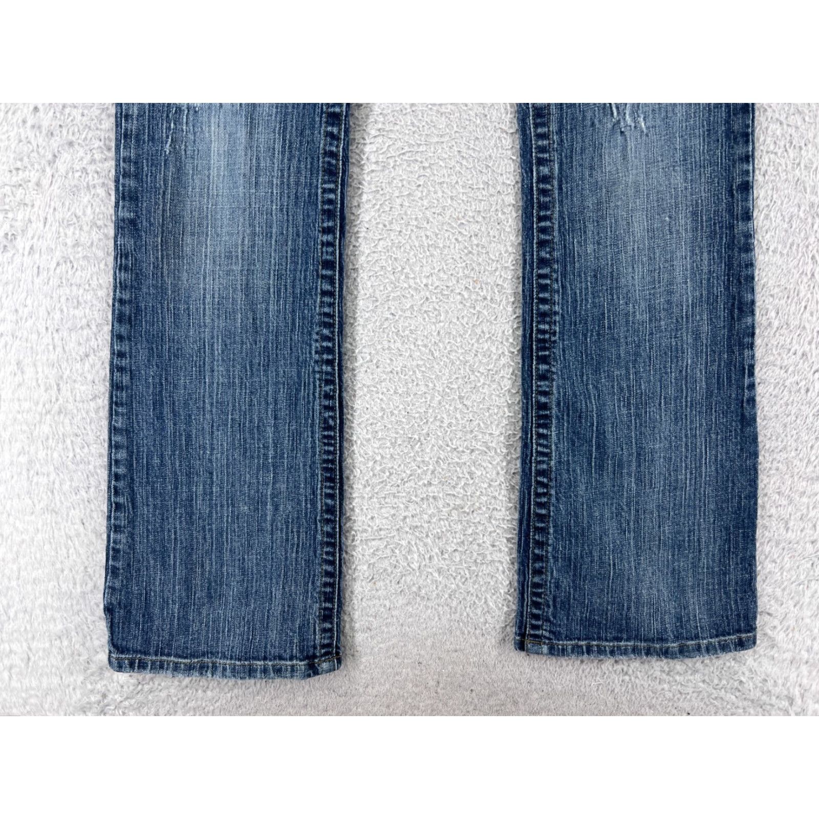 Vintage Maurines Women's Bootcut Jeans 5 Blue Denim Stretch Distressed Vintage Style Size 27" / US 4 / IT 40 - 4 Thumbnail