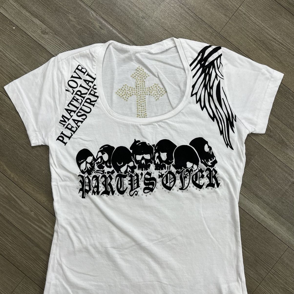 Hysteric Glamour 2000s D.I.A Skulls Cross Grunge Gothic Ifsix Lgb Style Tee Size S / US 4 / IT 40 - 2 Thumbnail
