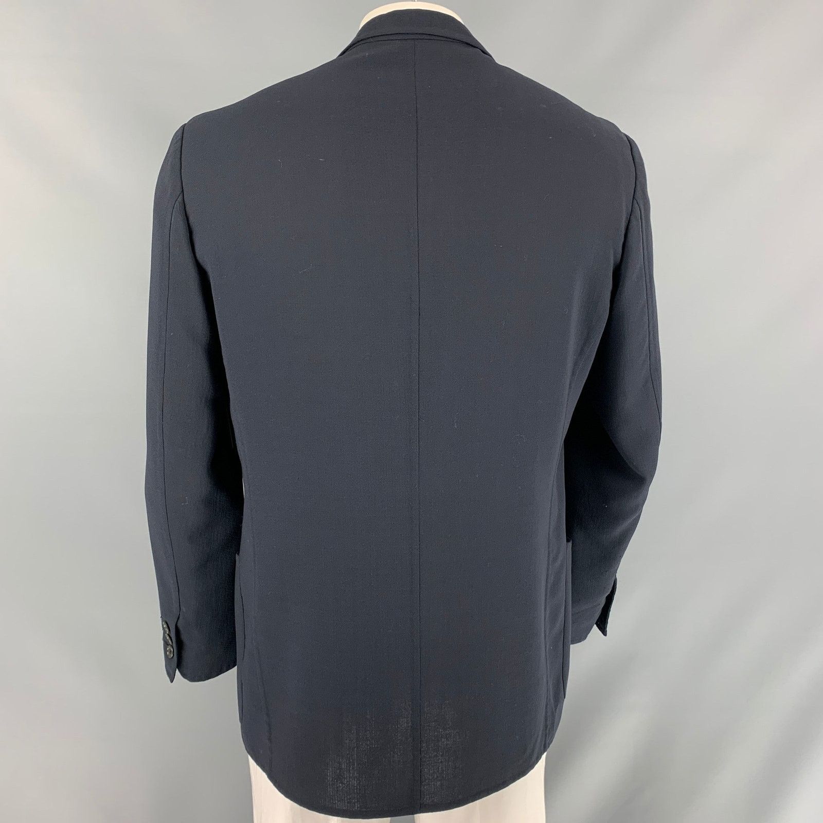 Ermenegildo Zegna Size 44 Navy Solid Single breasted Sport Coat Size 44R - 3 Thumbnail