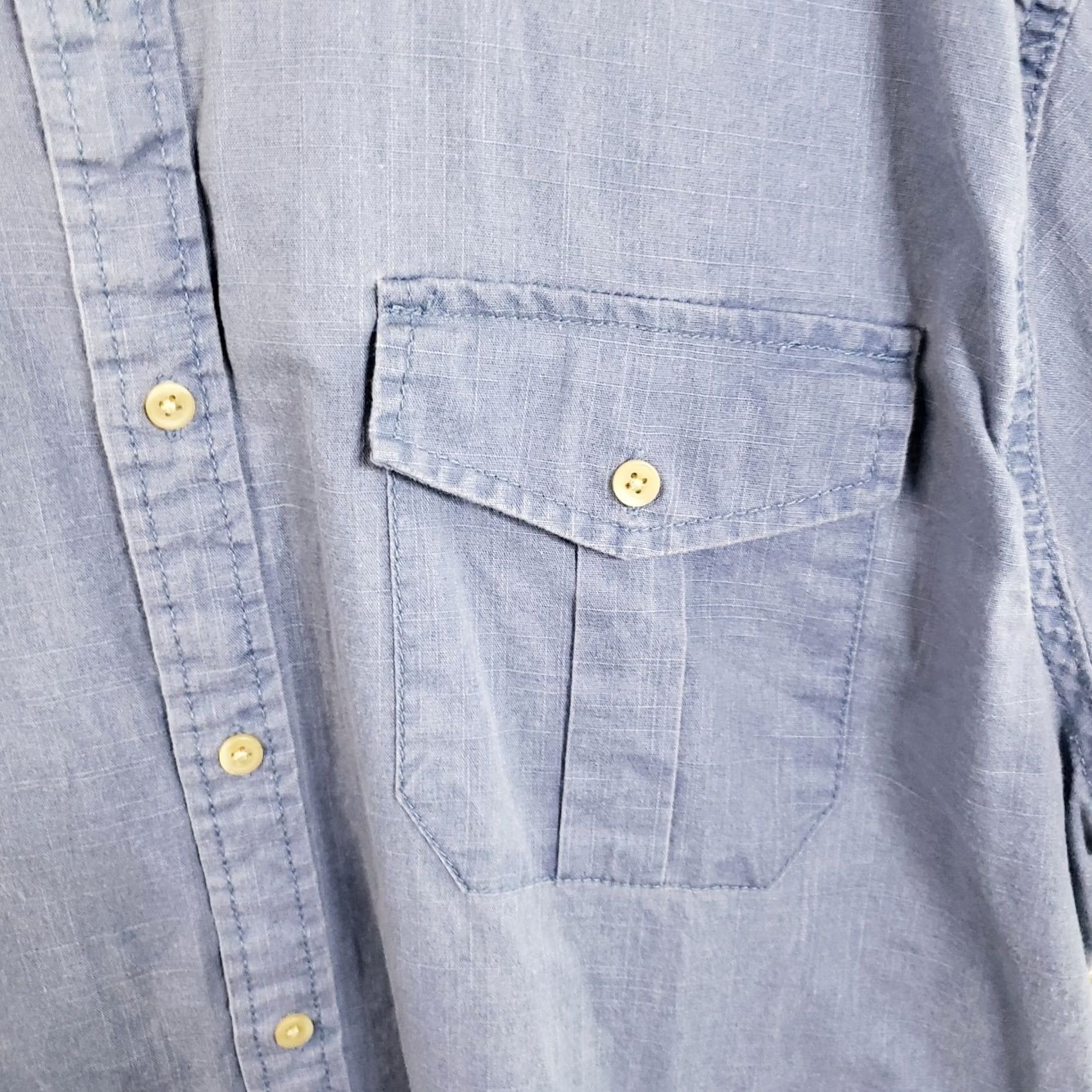 Vintage St. John’s Bay Shirt Denim Chambray Blue Short Sleeve Button-Up Pocket Buttons Mens XXL Regular Size 2XL Suitable for Fall Spring Men Size US XXL / EU 58 / 5 - 4 Thumbnail