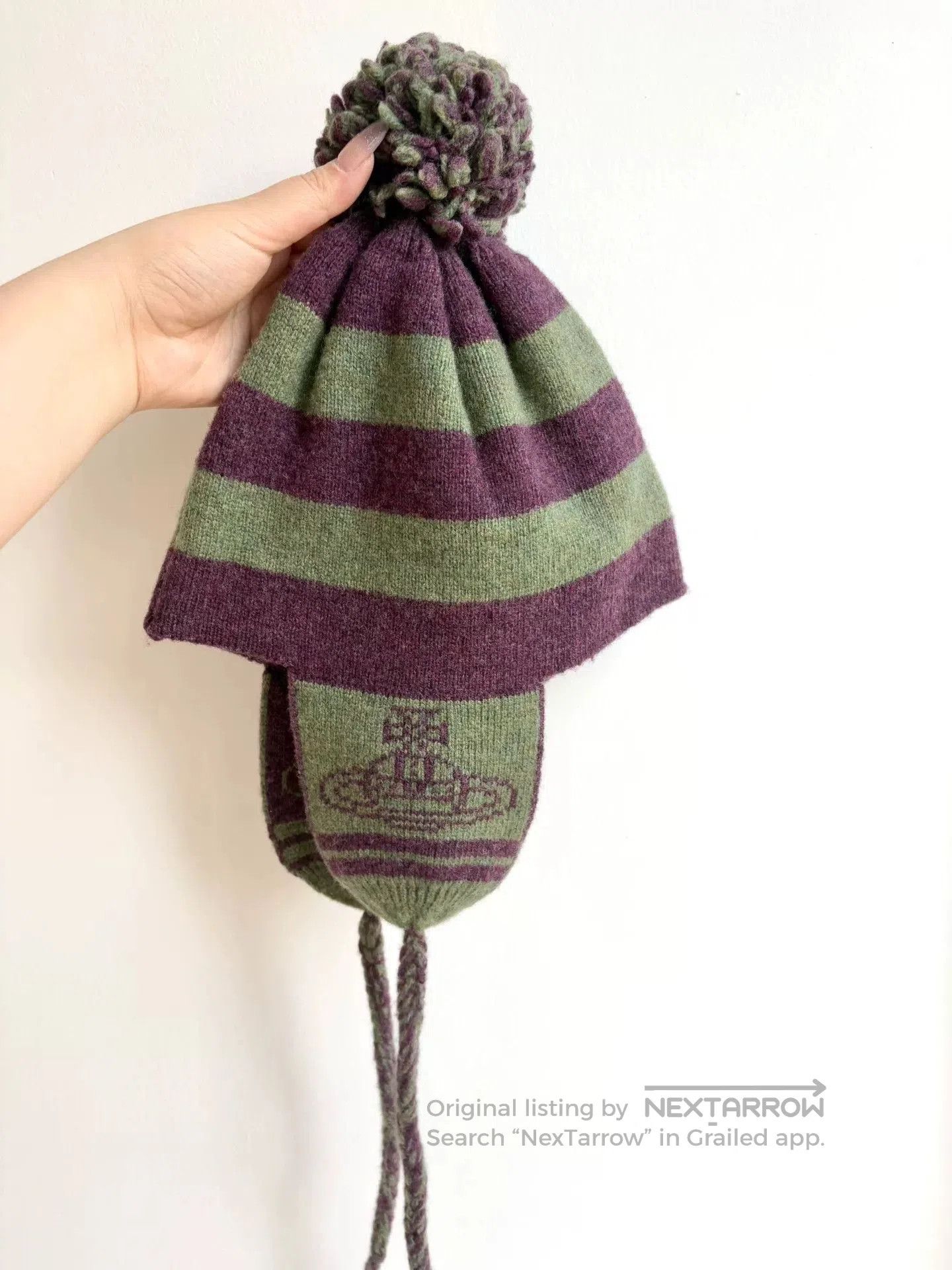 Vivienne Westwood vivienne westwood green striped earflap hat. Size ONE SIZE - 5 Thumbnail