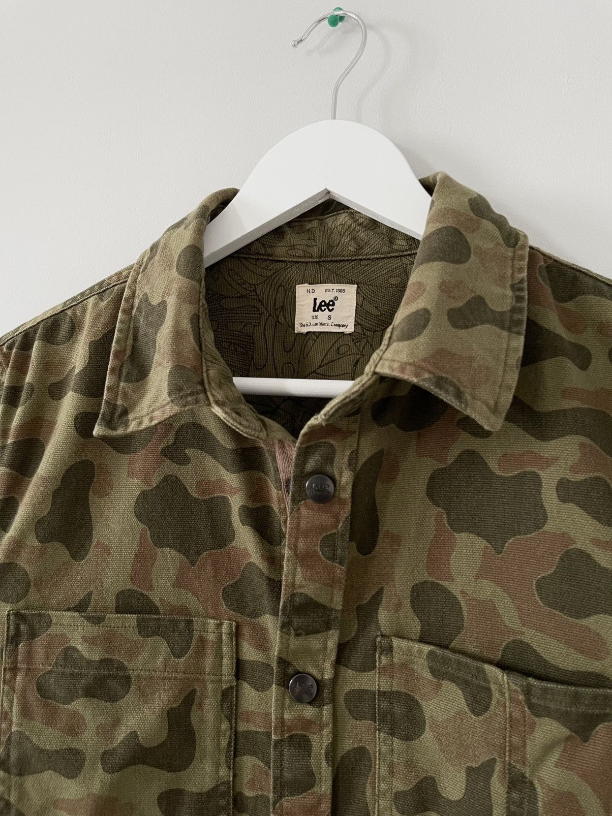 Lee LEE Woodland Camo Military Canvas Chore Jacket Size US S / EU 44-46 / 1 - 6 Thumbnail