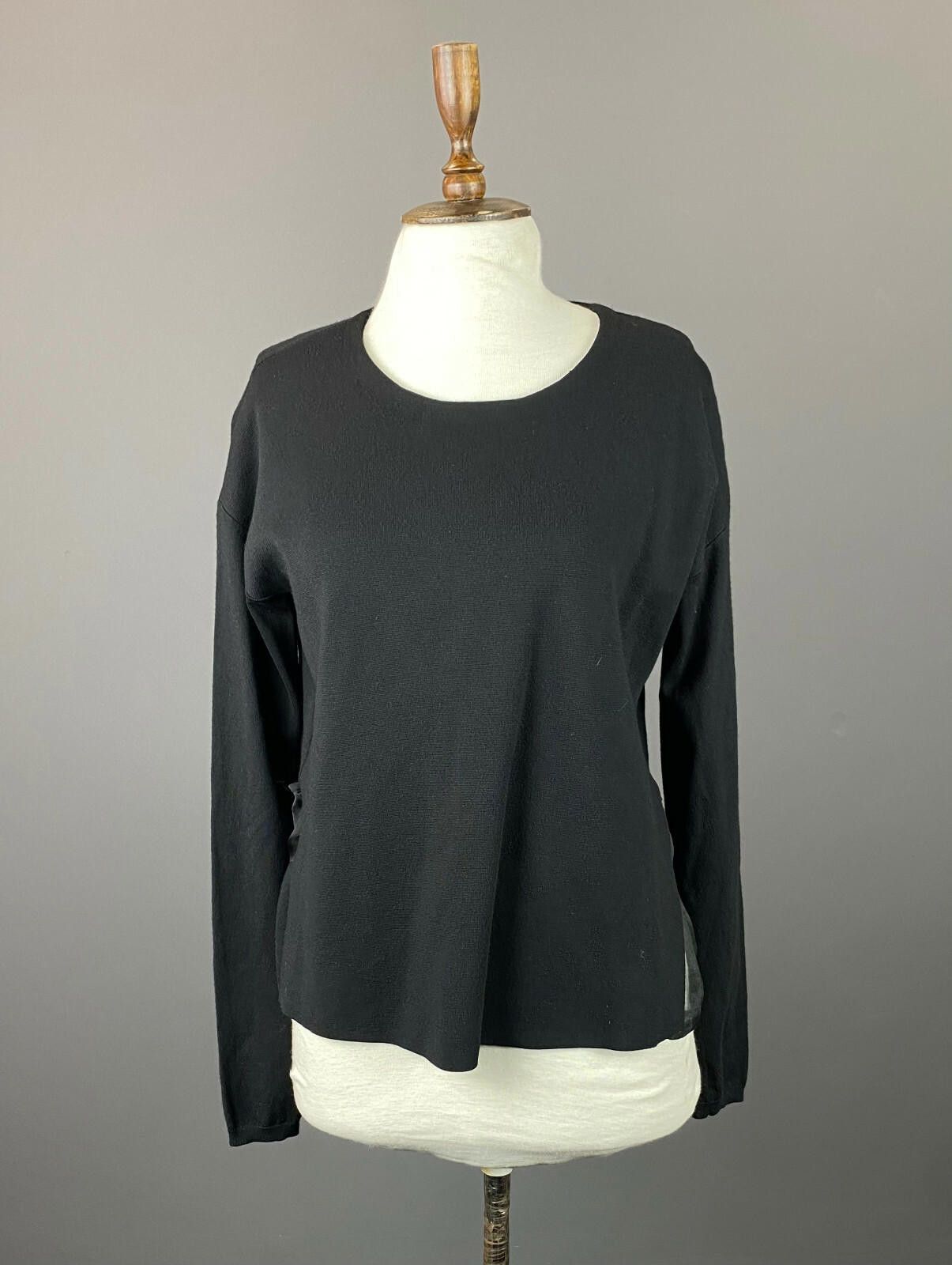 Designer Dorothee Schumacher Black Wool Belted Sweater Size 4 Size S / US 4 / IT 40 - 1 Thumbnail