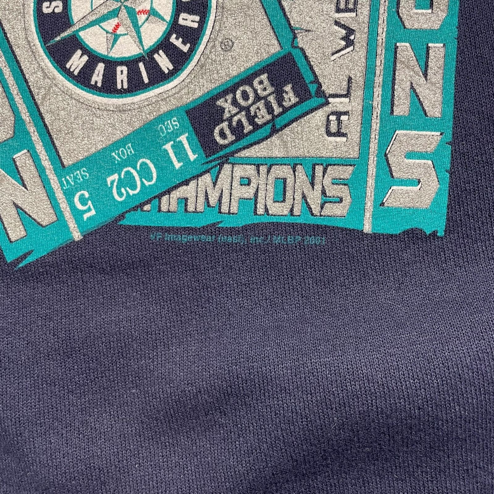 MLB VTG SEATTLE MARINERS LEE SPORT 2001 WEST CHAMP SWEATSHIRT Size US XL / EU 56 / 4 - 3 Thumbnail
