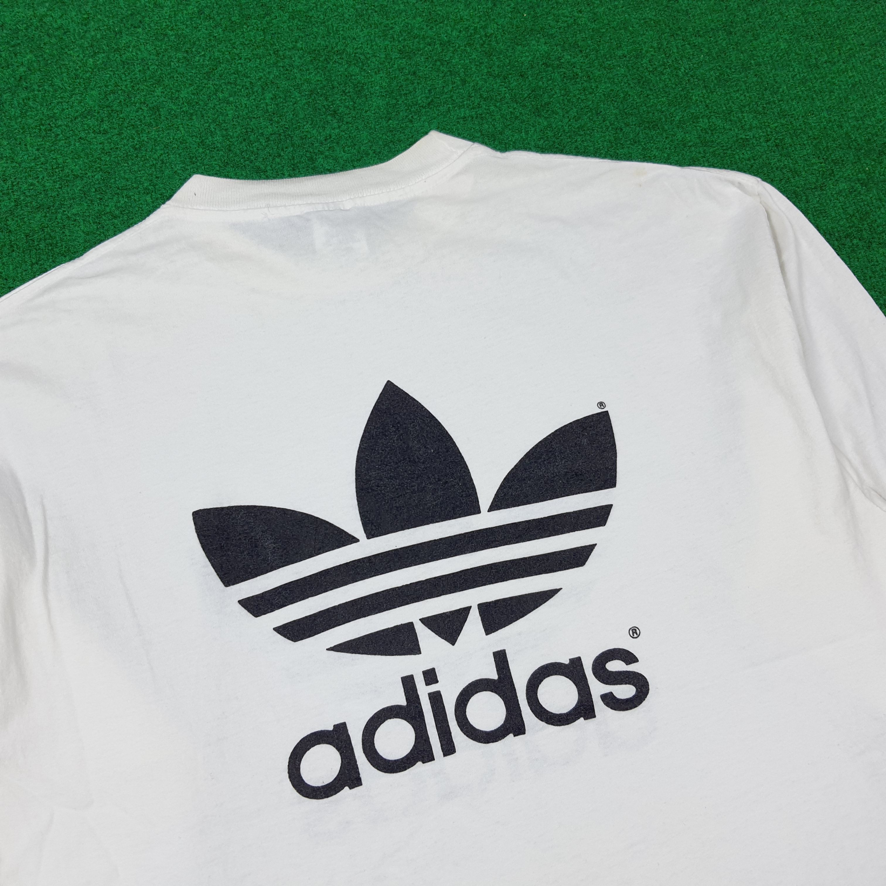 Adidas Vintage 90s Adidas Trefoil Madde in USA Tshirt C285N75 Size US XL / EU 56 / 4 - 4 Thumbnail