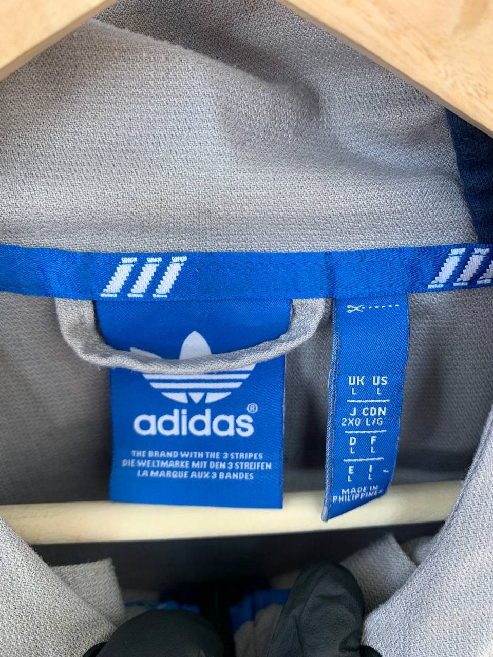 Adidas ADIDAS 2015 Jacket Hooded Blue Grey Full Zip Mens Large Size US L / EU 52-54 / 3 - 14 Thumbnail