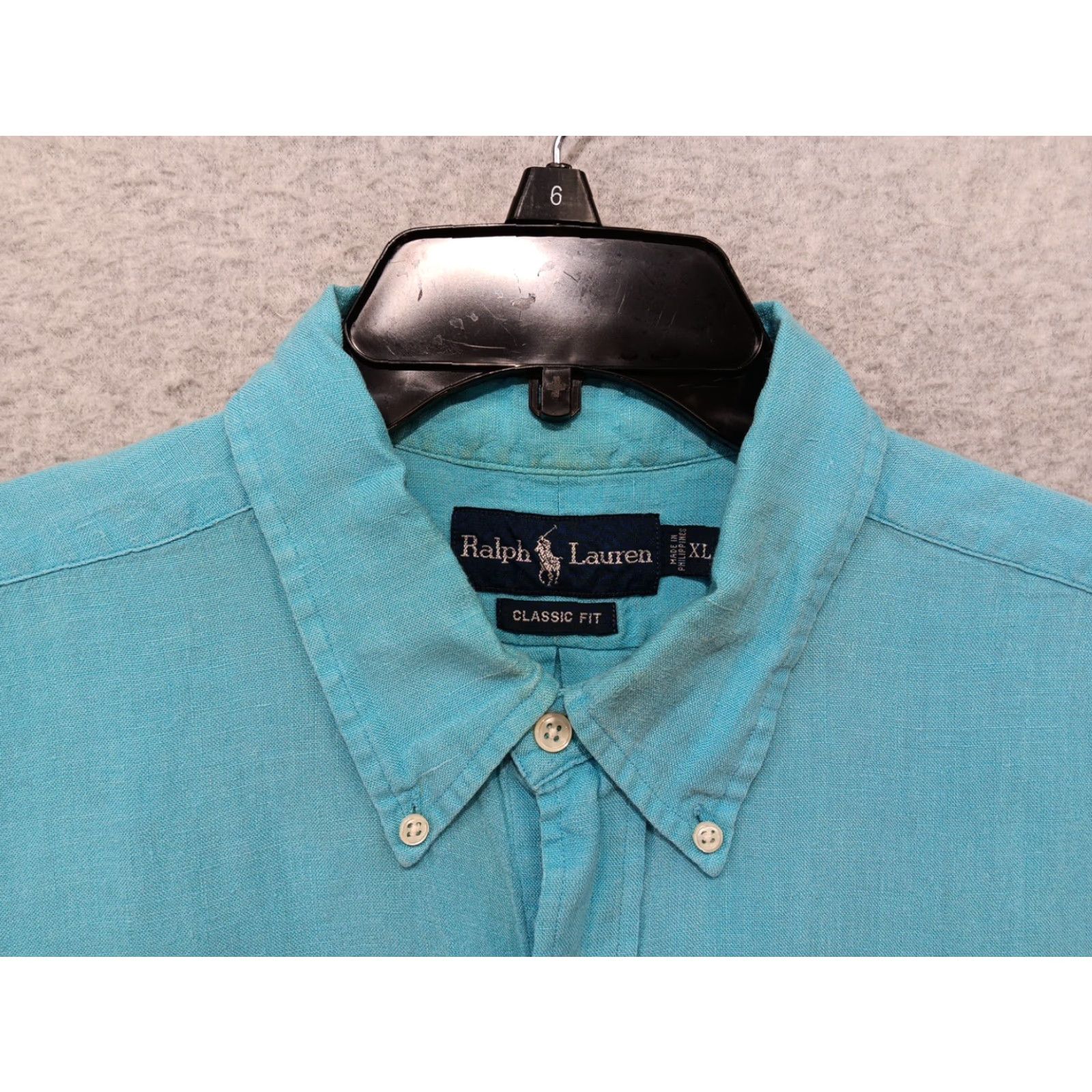 Polo Ralph Lauren Polo Ralph Lauren Shirt Men XL 100% Linen Blue Short Sleeve Pink Pony Logo Button-Up Size US XL / EU 56 / 4 - 3 Thumbnail
