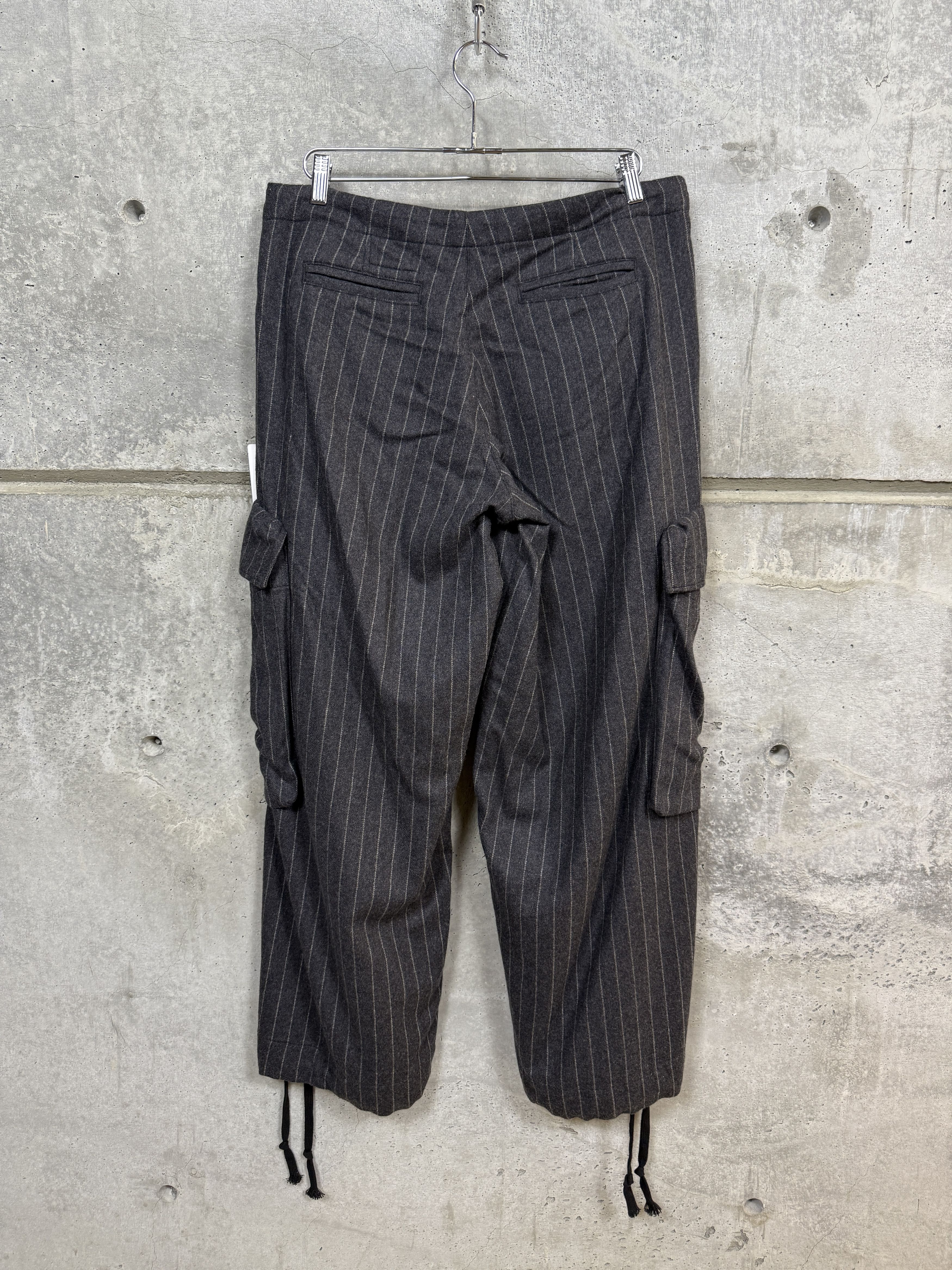 Greg Lauren $1050 Greg Lauren Pinstriped Wide-Leg Pants Size US 32 / EU 48 - 2 Thumbnail