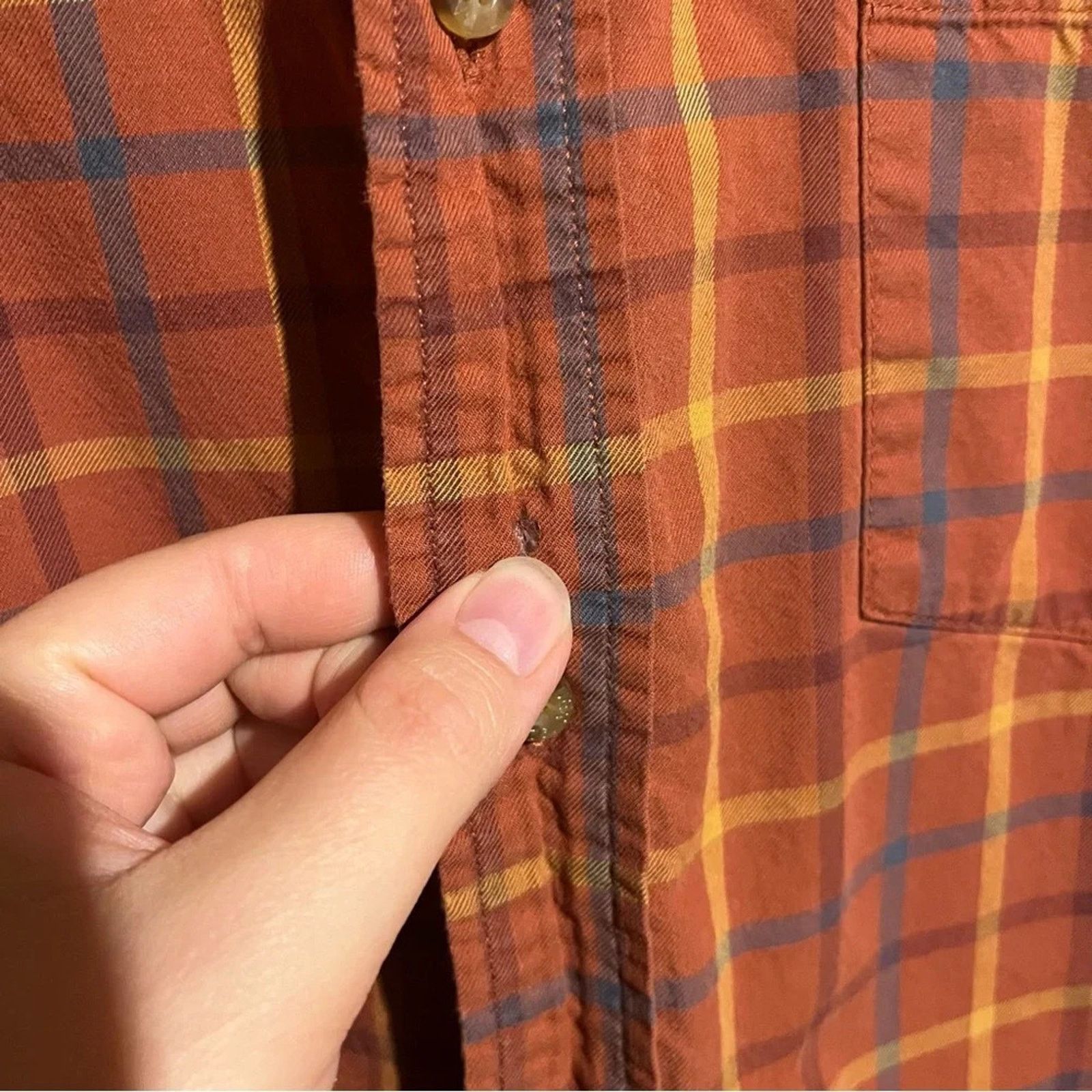 Eddie Bauer Eddie Bauer Shirt XL Orange Plaid Long Sleeve Button Up Size US XL / EU 56 / 4 - 3 Thumbnail
