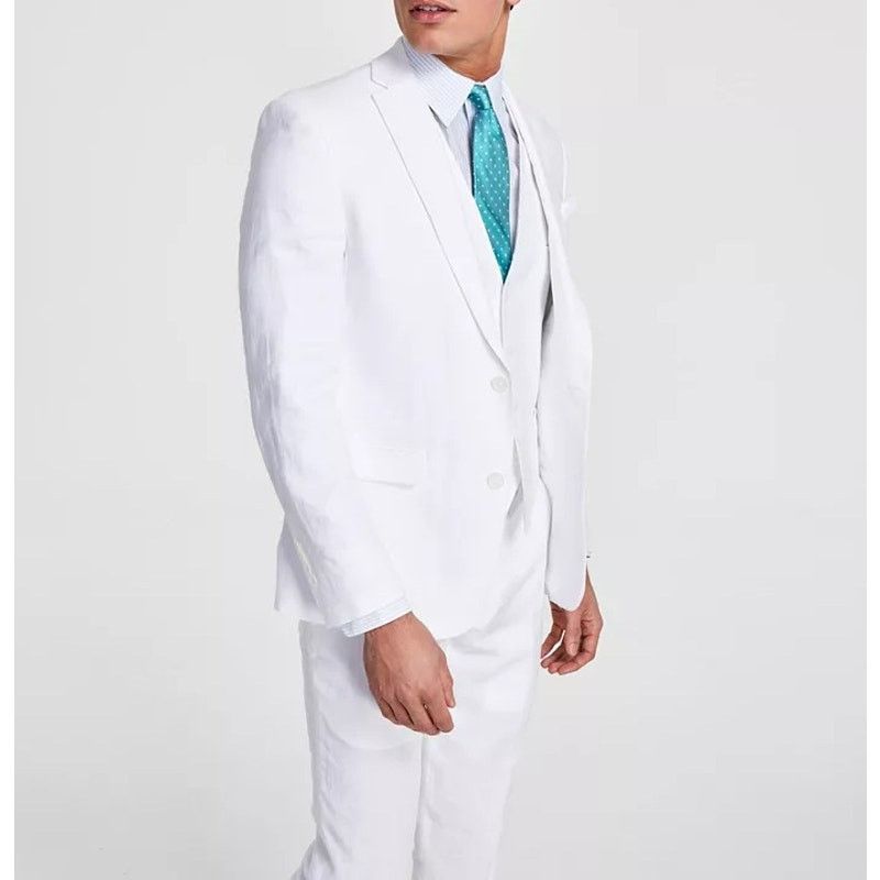 Bar III Bar III Men's White Textured Linen Slim-Fit Suit Jacket 42R Size 42R - 1 Thumbnail